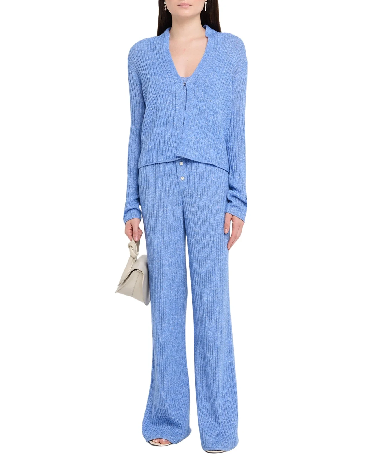 Breezy Ribbed Cashmere-Linen Tank Top