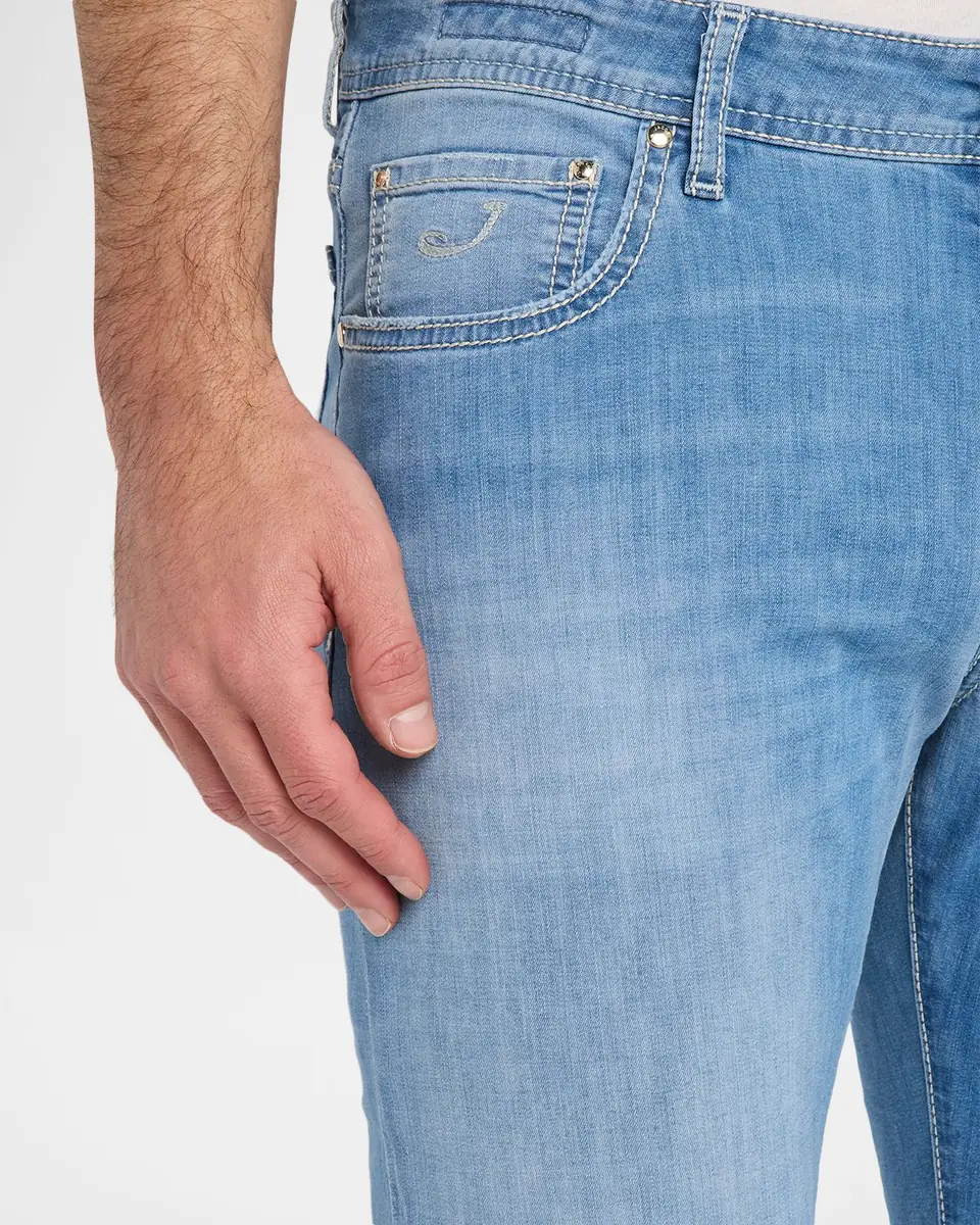 Jacob Cohen Men's Faded Slim Fit Five-Pocket Jeans | Thumbnail 4 Jacob Cohen Men's Faded Slim Fit Five-Pocket Jeans | Thumbnail 4