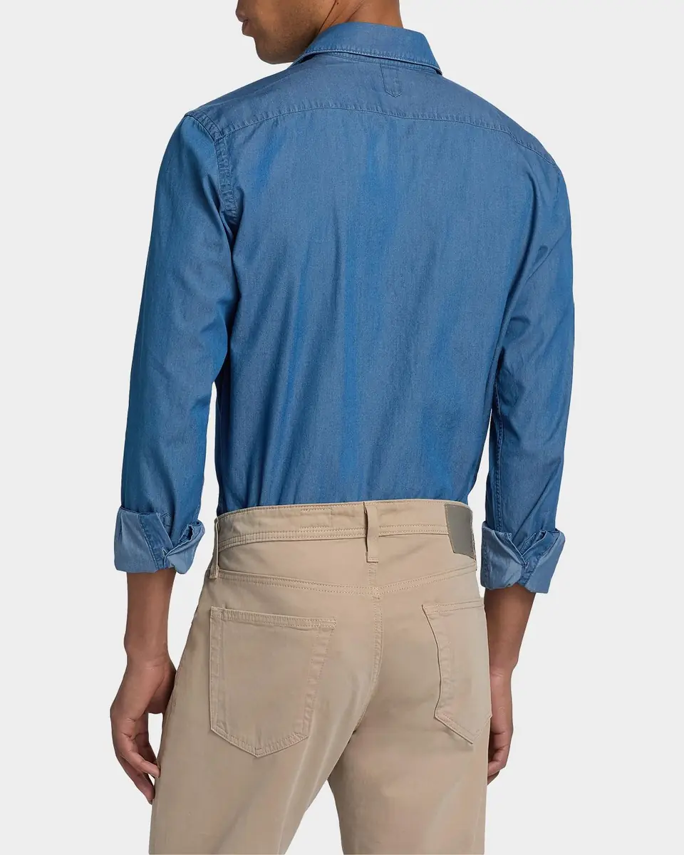 Canali Men's Cotton Chambray Sport Shirt | Thumbnail 2