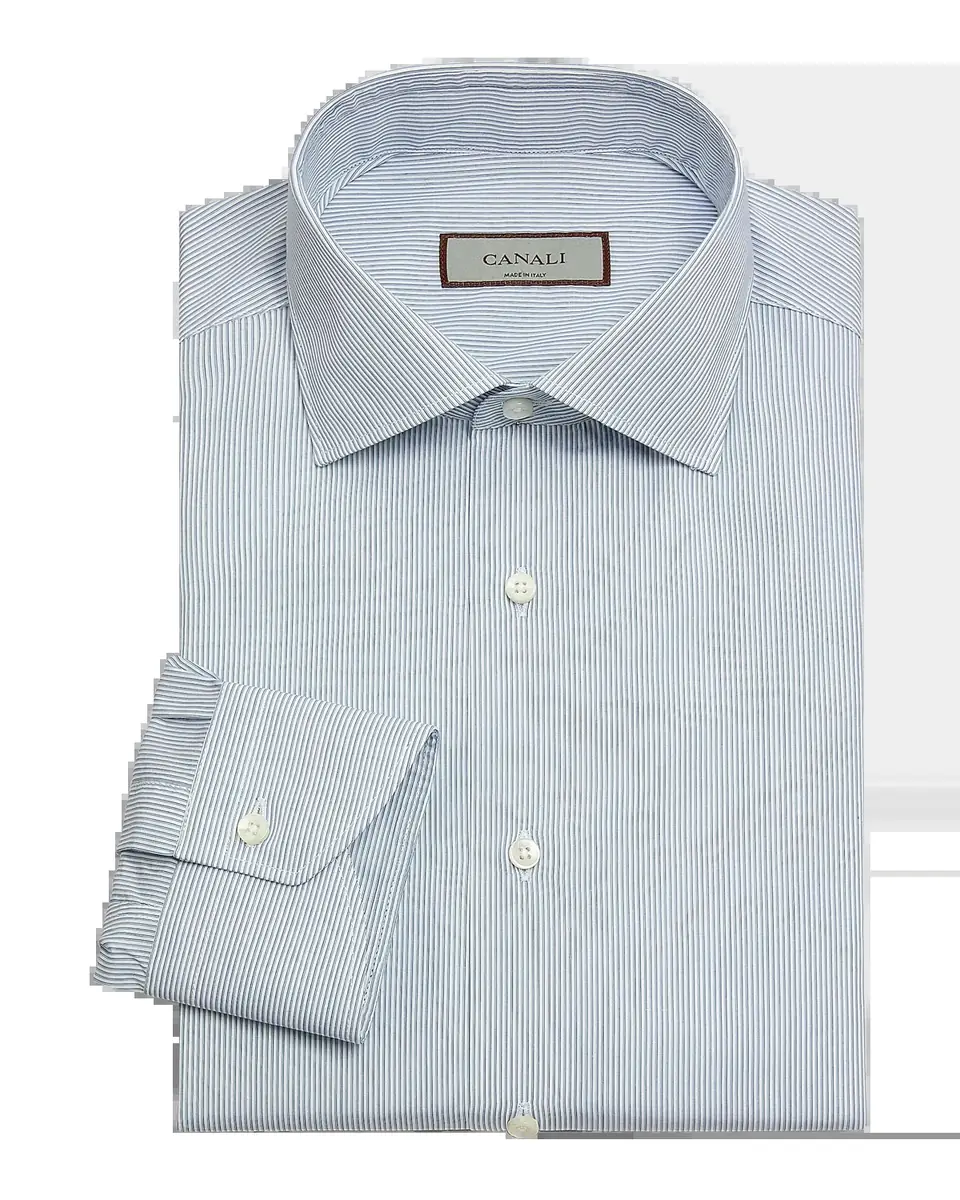 Canali Men's Cotton Micro-Stripe Dress Shirt | Thumbnail 2 Canali Men's Cotton Micro-Stripe Dress Shirt | Thumbnail 2
