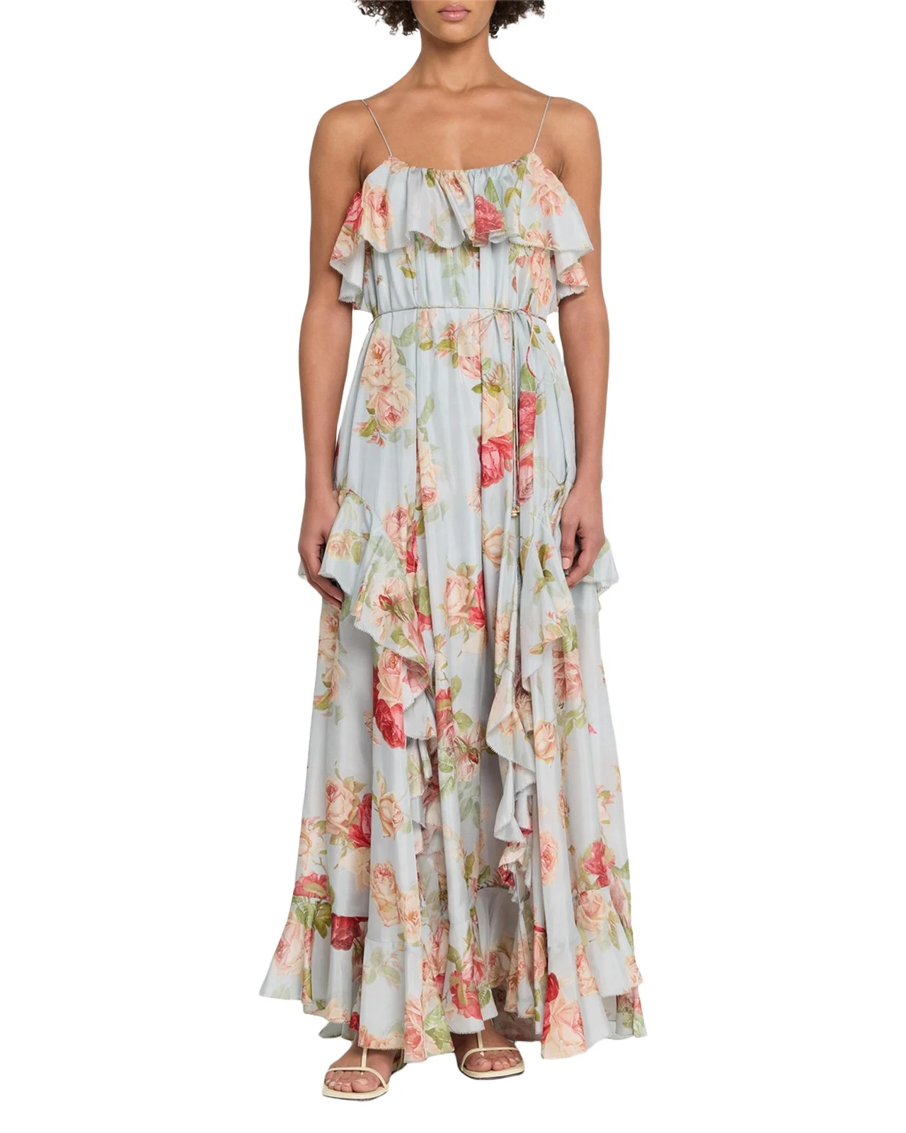 Roselight Floral Frill Maxi Dress Roselight Floral Frill Maxi Dress