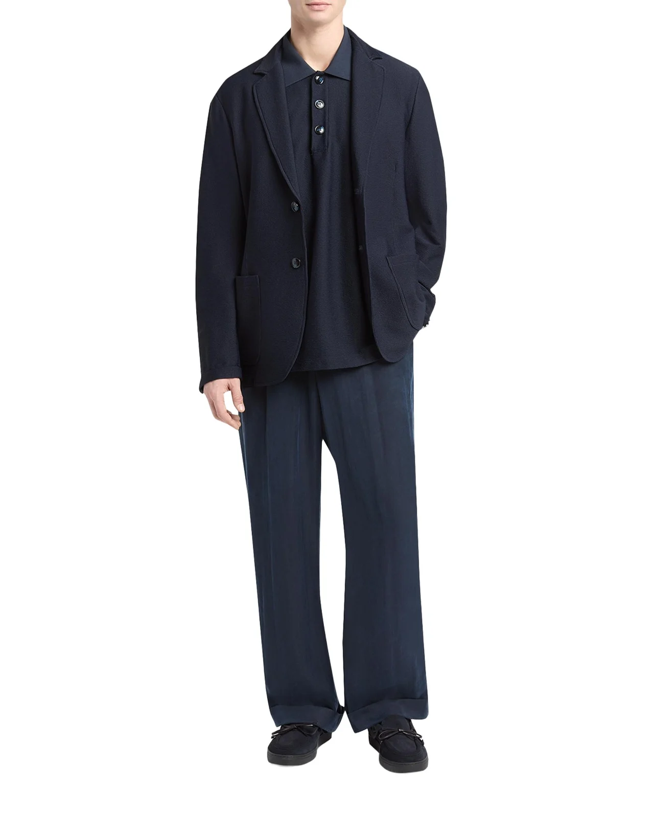 Giorgio Armani Men's Seersucker Patch-Pocket Blazer