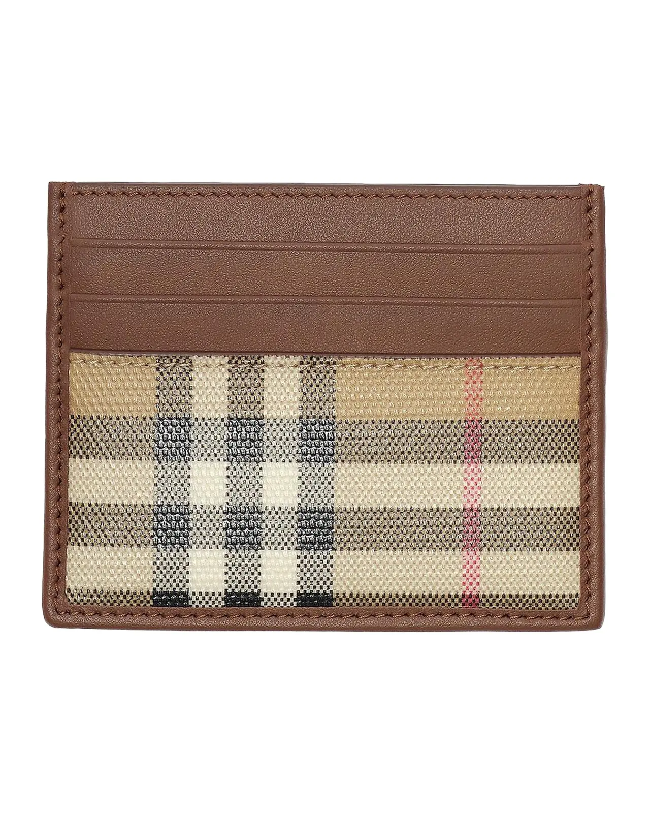 Burberry Men's Check Leather & Coated Canvas Card Case