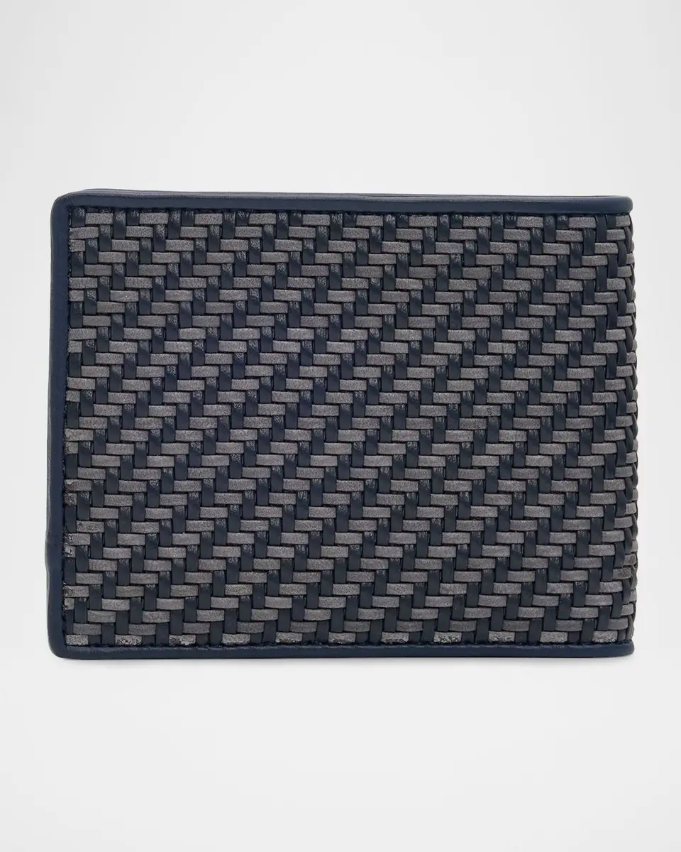 Ferragamo Men's Gancini Woven Leather Bifold Wallet | Thumbnail 2