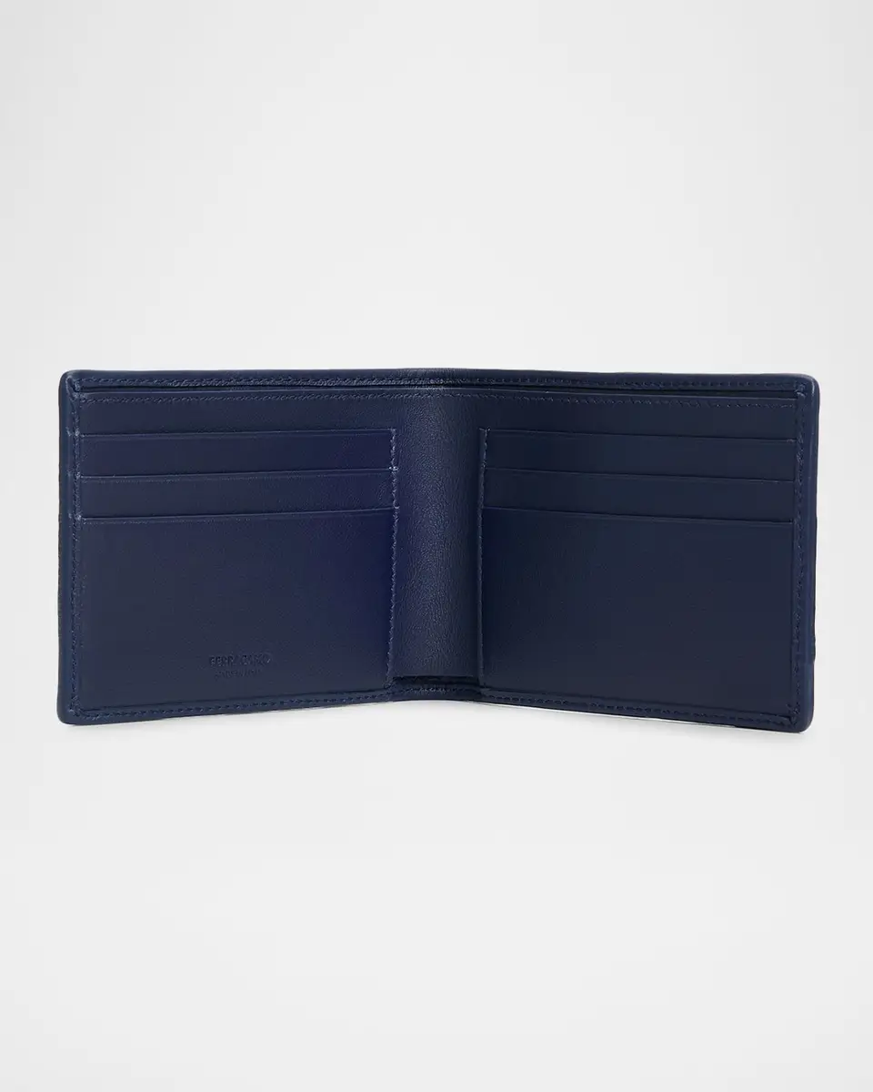 Ferragamo Men's Gancini Woven Leather Bifold Wallet | Thumbnail 3