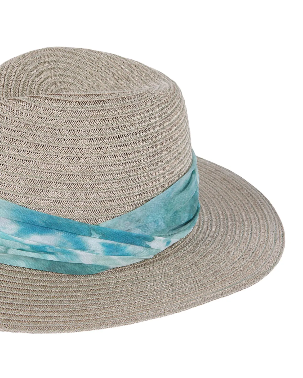 Courtney Sash Woven Packable Fedora
