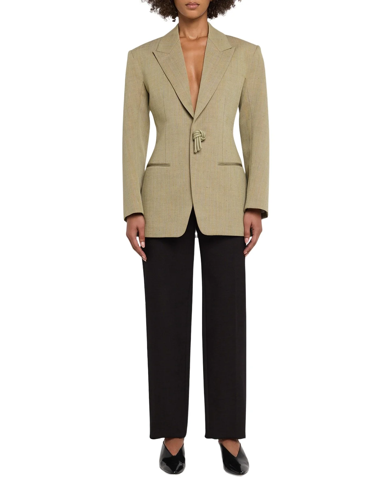 Oversized Wool-Linen Single-Breasted Jacket Oversized Wool-Linen Single-Breasted Jacket