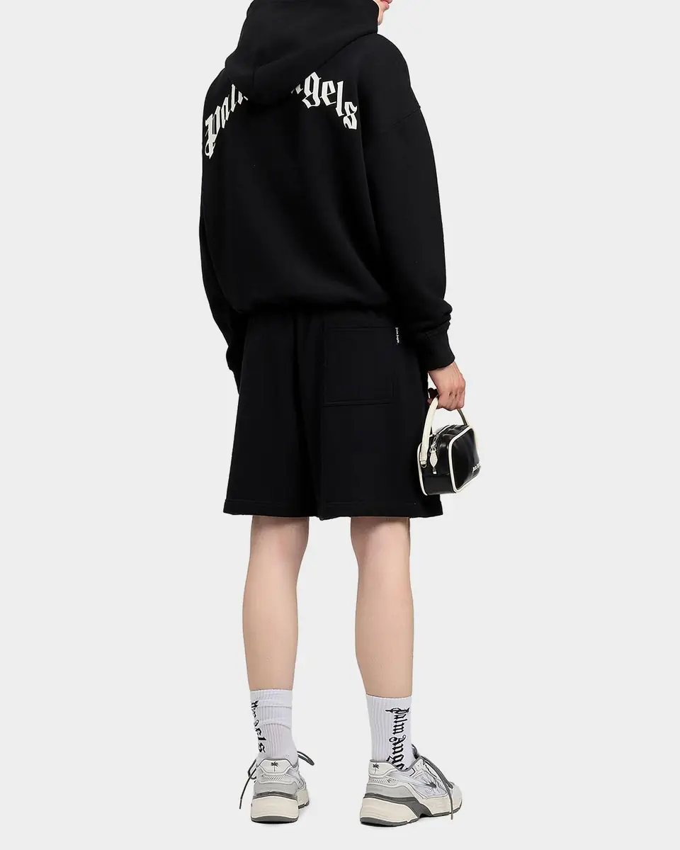 Palm Angels Men's Waist-Logo Cotton Drawstring Sweatshorts | Thumbnail 4 Palm Angels Men's Waist-Logo Cotton Drawstring Sweatshorts | Thumbnail 4