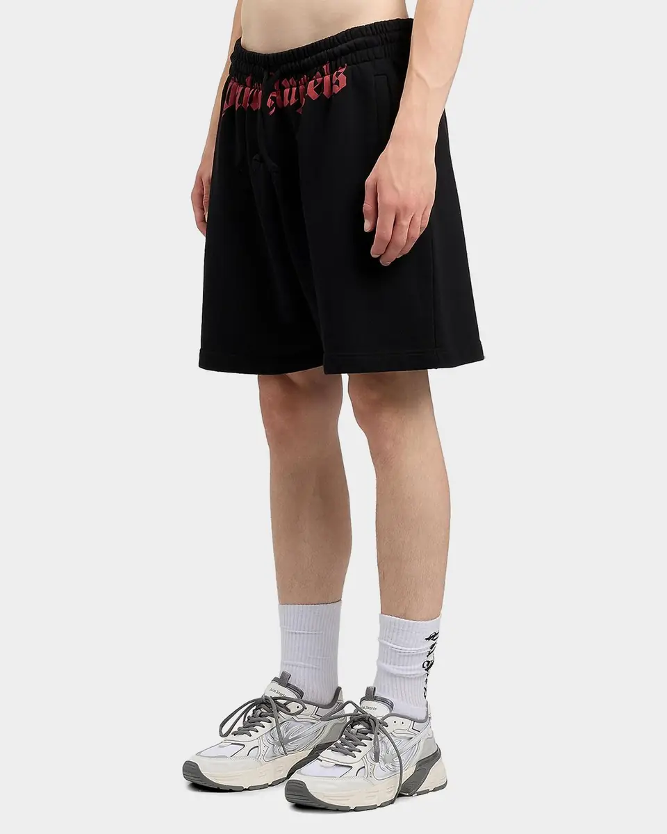 Palm Angels Men's Waist-Logo Cotton Drawstring Sweatshorts | Thumbnail 5 Palm Angels Men's Waist-Logo Cotton Drawstring Sweatshorts | Thumbnail 5