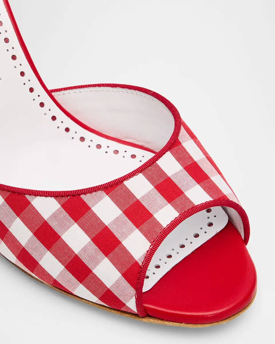 Manolo Blahnik 70mm Jadara Gingham Mules | Thumbnail 2