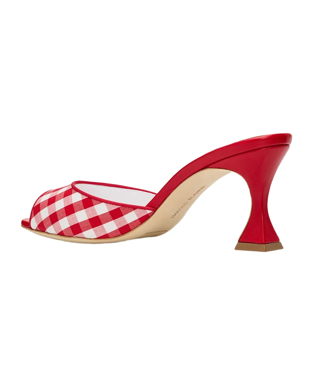Manolo Blahnik 70mm Jadara Gingham Mules