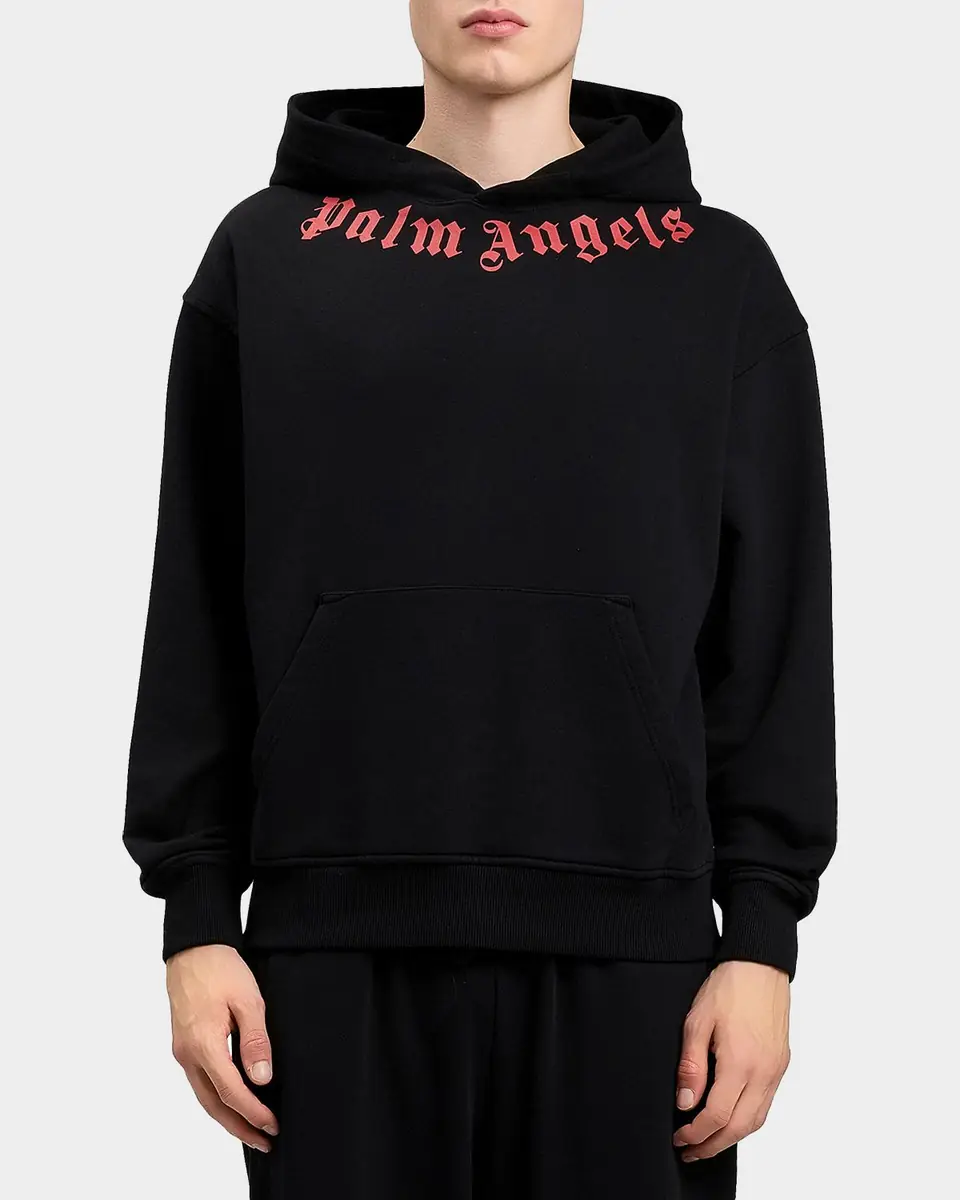 Palm Angels Men's Neck-Logo Cotton Hoodie | Thumbnail 3 Palm Angels Men's Neck-Logo Cotton Hoodie | Thumbnail 3