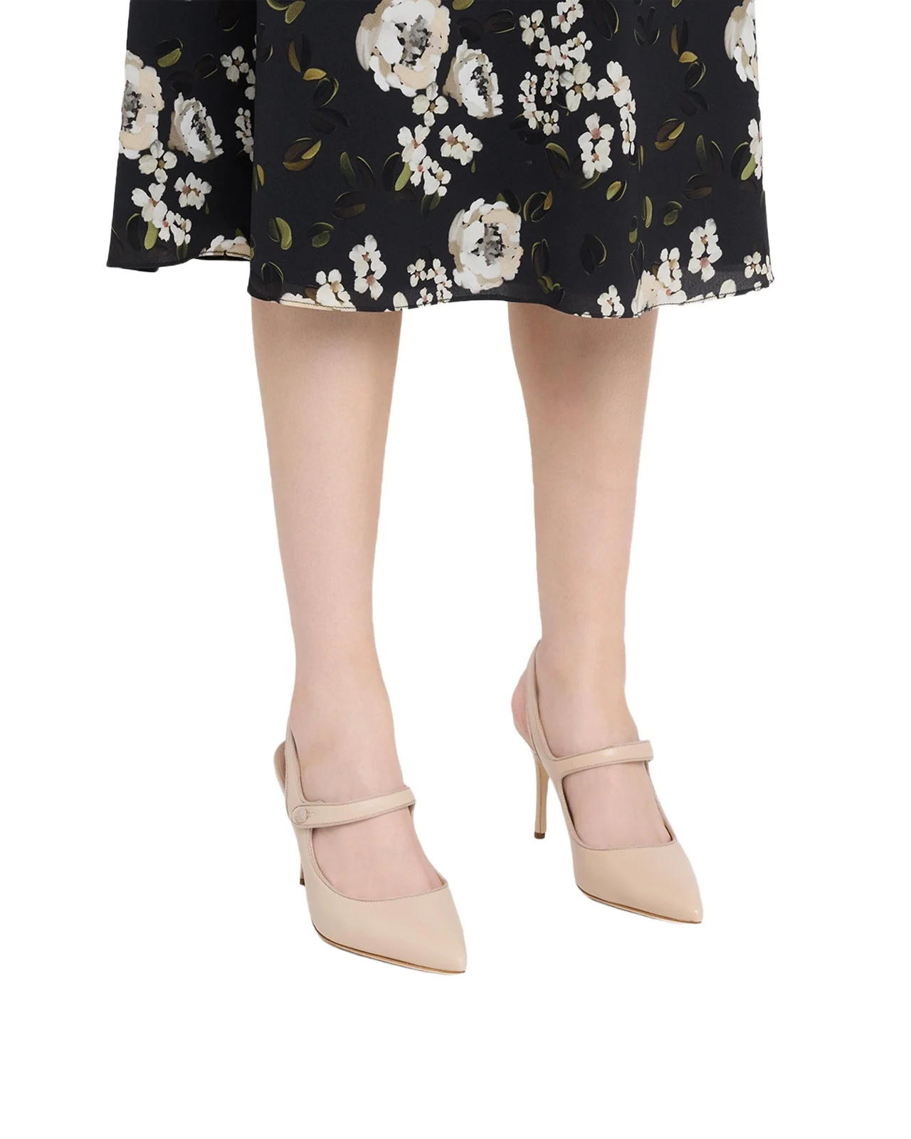 90mm Camparisli Leather Mary Jane Slingback Pumps
