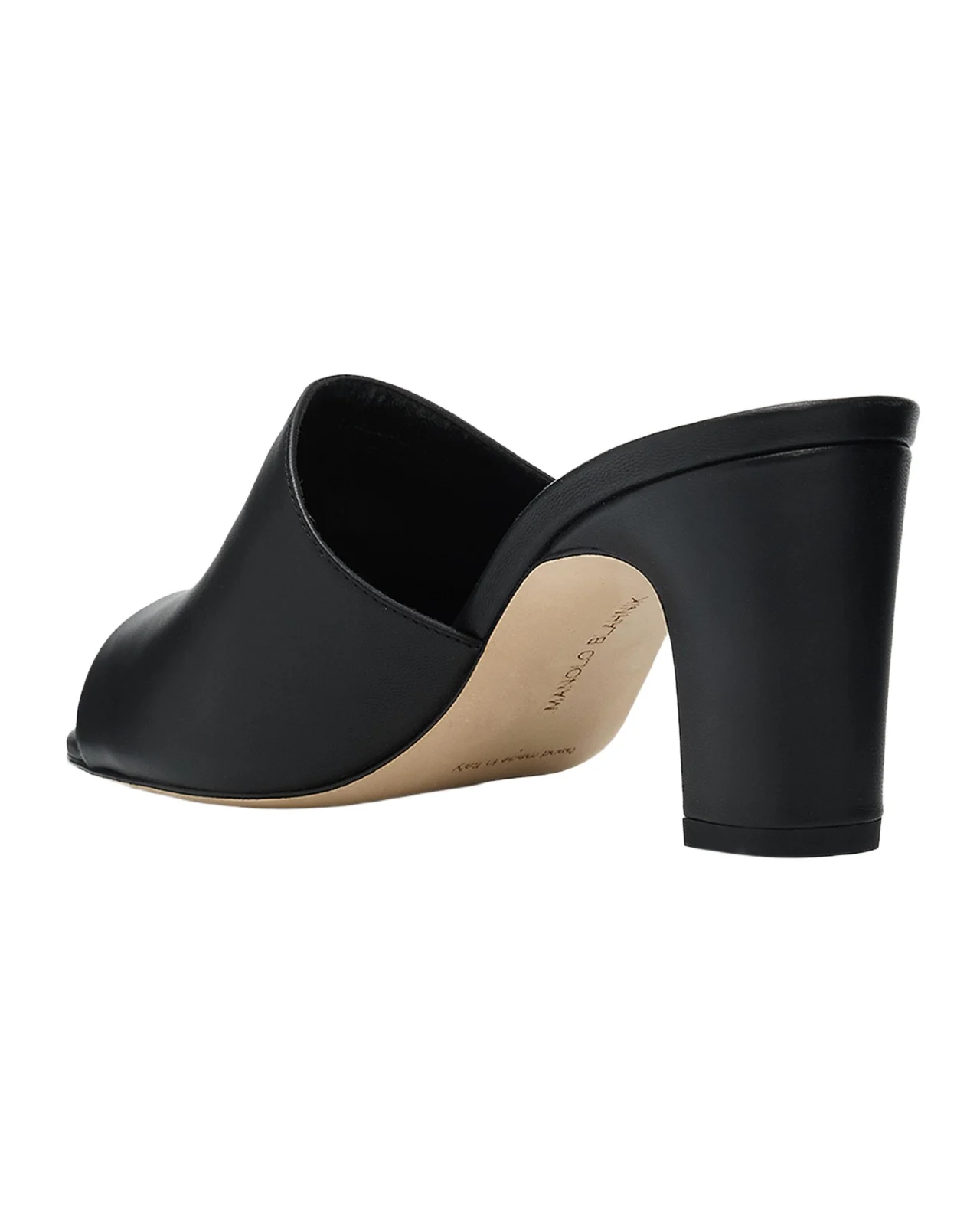 Manolo Blahnik 70mm Rapallabar Leather Mules