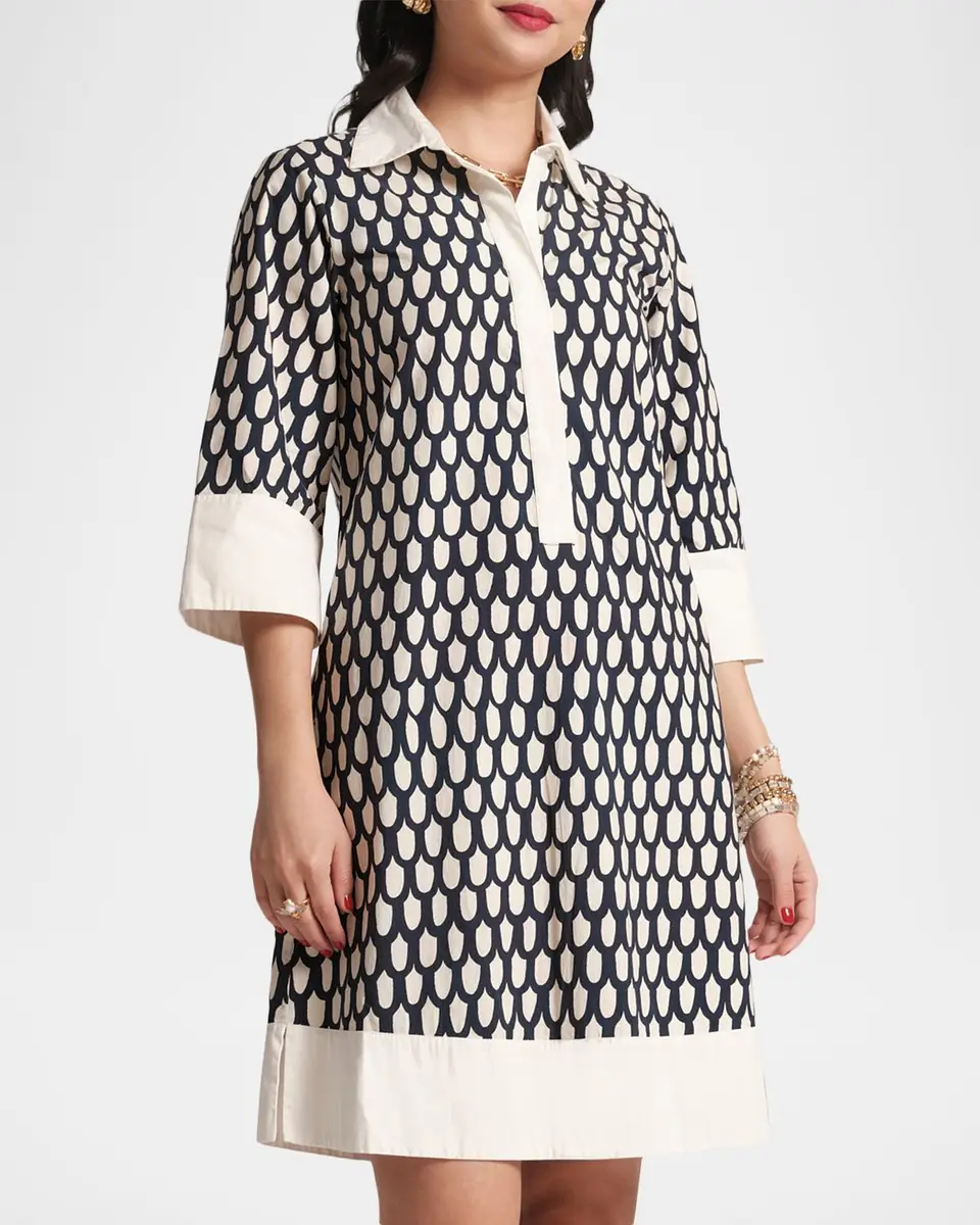 Frances Valentine Tracey Loop-Print Cotton Mini Dress | Thumbnail 2 Frances Valentine Tracey Loop-Print Cotton Mini Dress | Thumbnail 2