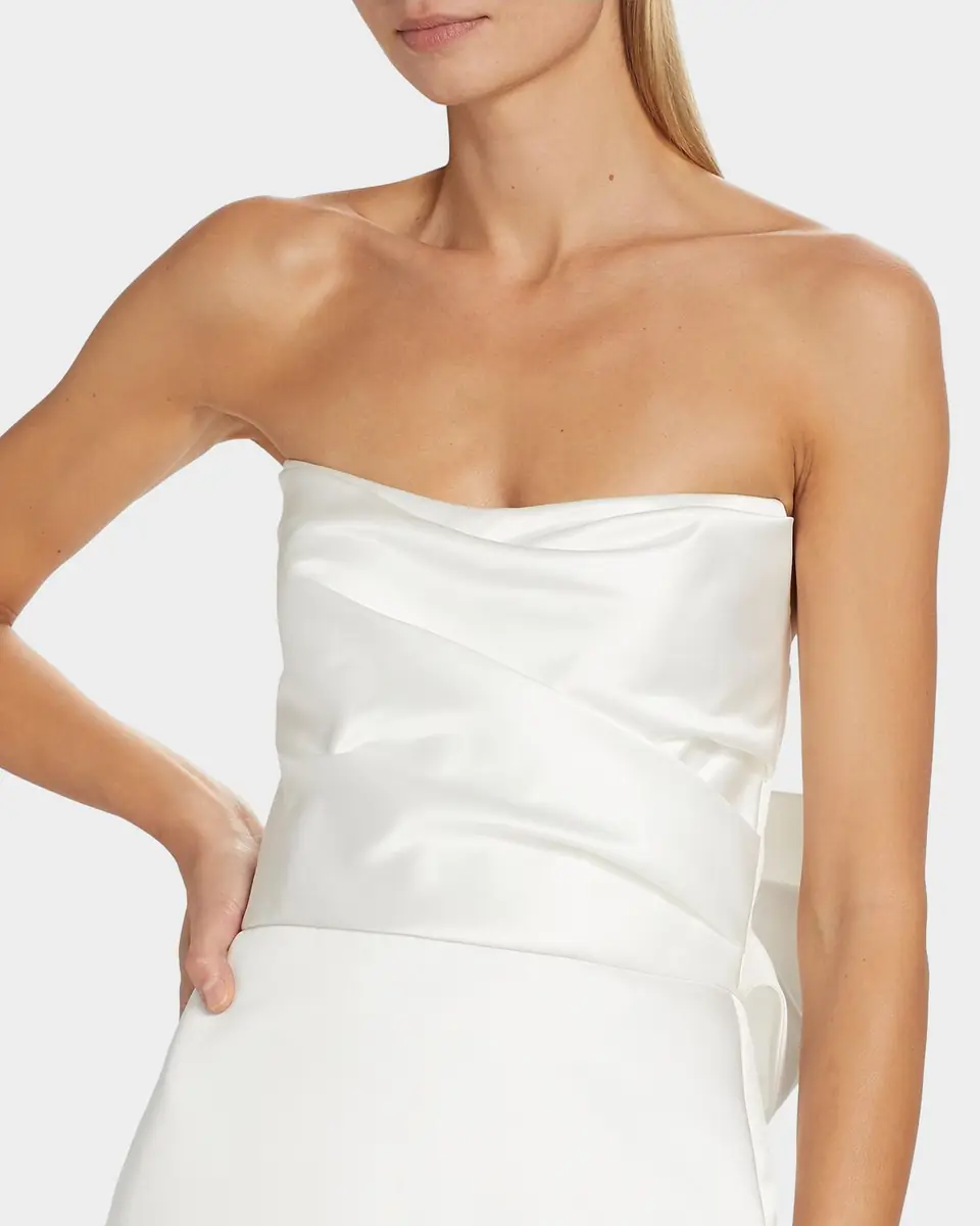 Amsale Duchess Satin Bow-Back Midi Dress | Thumbnail 4 Amsale Duchess Satin Bow-Back Midi Dress | Thumbnail 4