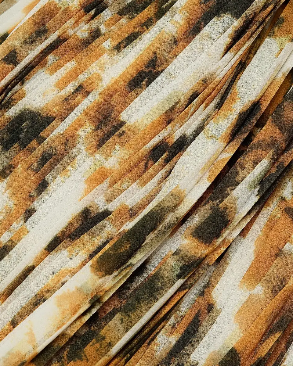 Et Ochs Micah Abstract Chiffon Pleated Gown | Thumbnail 5