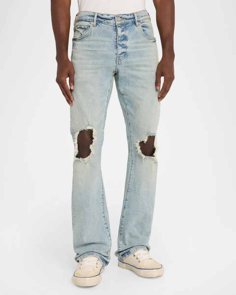 PURPLE Men's Flare Big Blowout Jeans | Thumbnail 3 PURPLE Men's Flare Big Blowout Jeans | Thumbnail 3