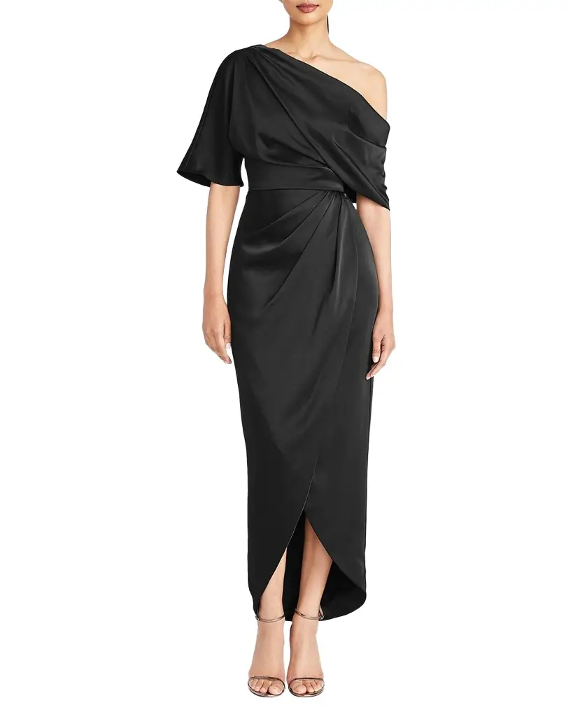 Theia Rayna Draped One-Shoulder High-Low Gown | Image 1 Theia Rayna Draped One-Shoulder High-Low Gown | Image 1