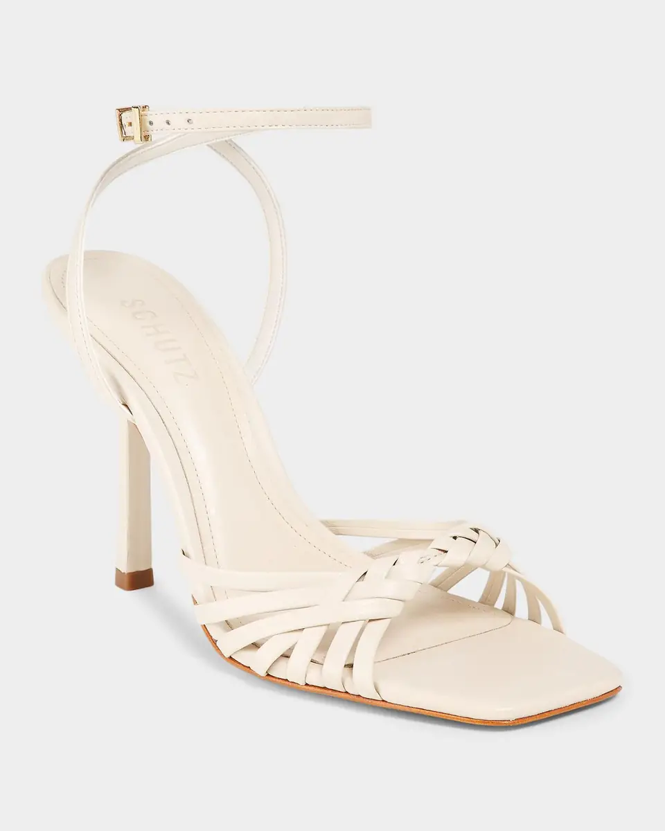 Schutz Tara 110MM Crisscross Leather Stiletto Sandals | Thumbnail 3