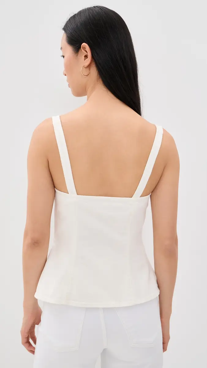 GOOD AMERICAN Sleeveless Denim Button Front Top | Thumbnail 3