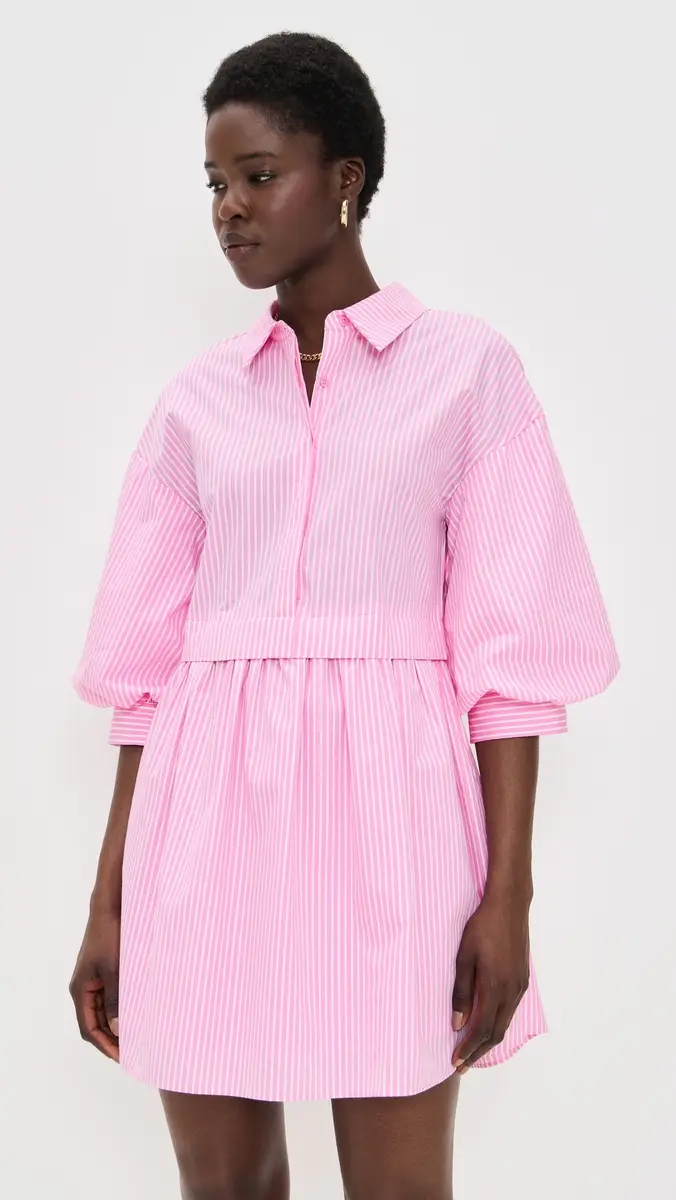 English Factory Stripe Puff Sleeve Shirt Dress | Thumbnail 2 English Factory Stripe Puff Sleeve Shirt Dress | Thumbnail 2
