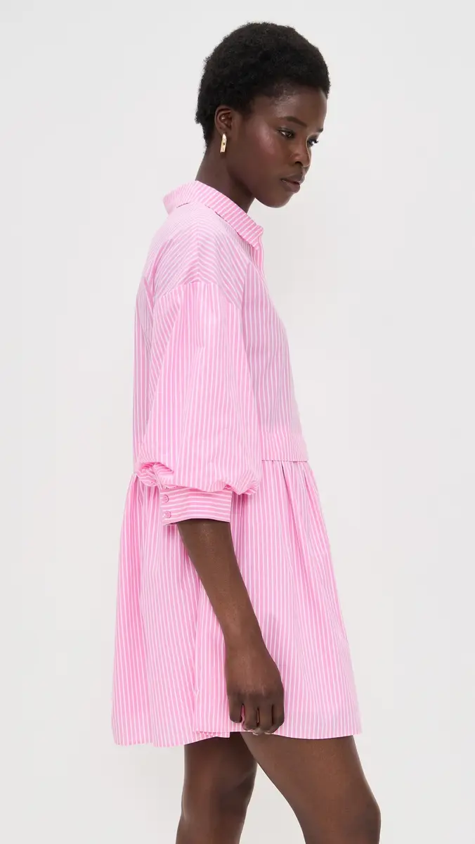 English Factory Stripe Puff Sleeve Shirt Dress | Thumbnail 4 English Factory Stripe Puff Sleeve Shirt Dress | Thumbnail 4
