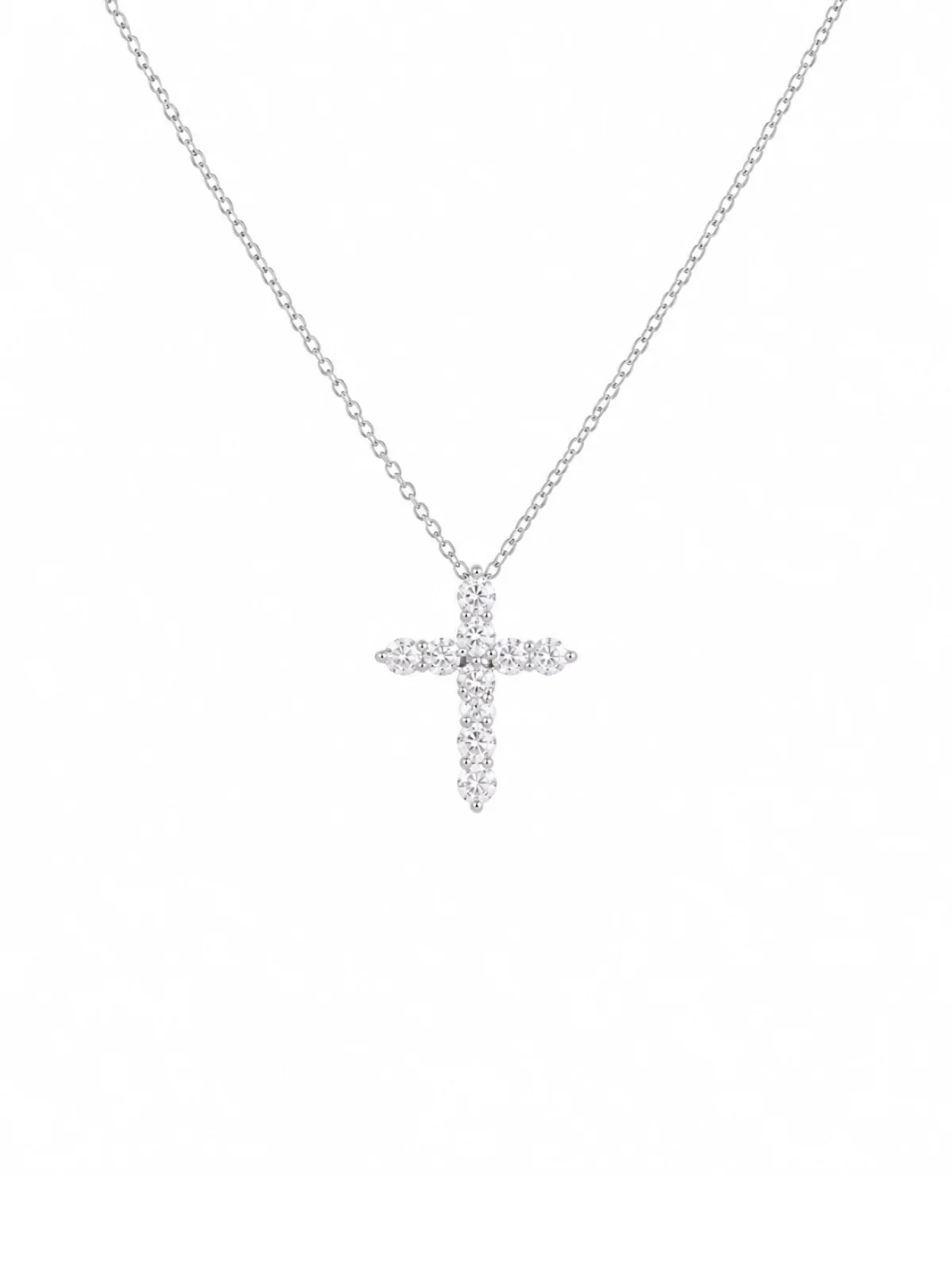 Wish Fine Jewelry 1.50ct Diamond Platinum Cross Pendant Necklace