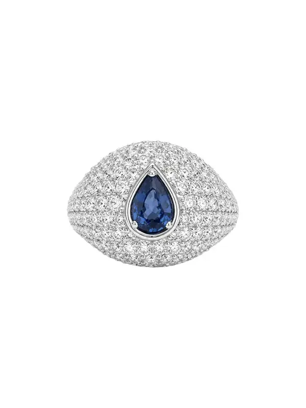 2.39ct Diamond Sapphire 18K Gold Pave Ring 2.39ct Diamond Sapphire 18K Gold Pave Ring