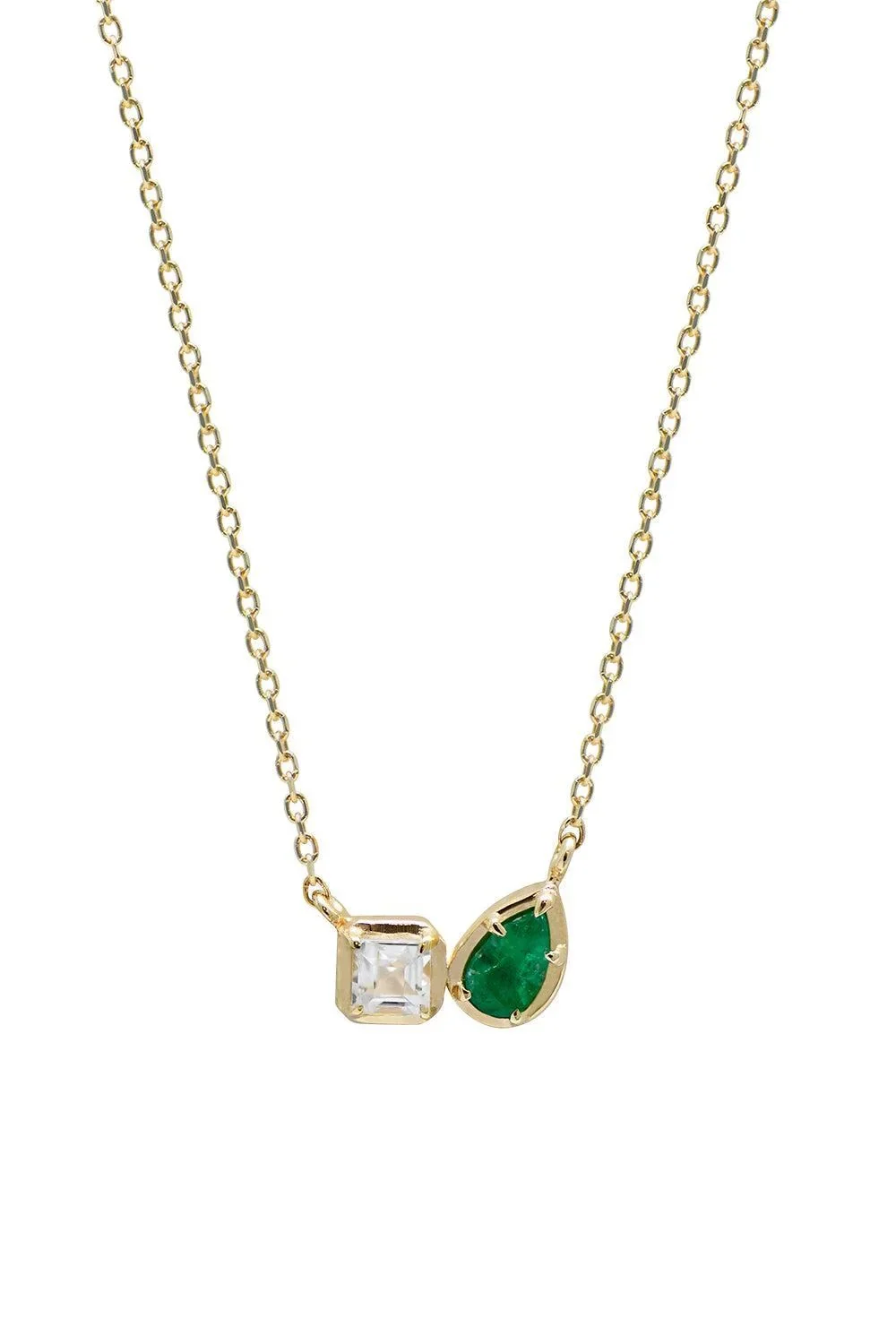 Anzie Emerald Mélia Toi Et Moi Necklace