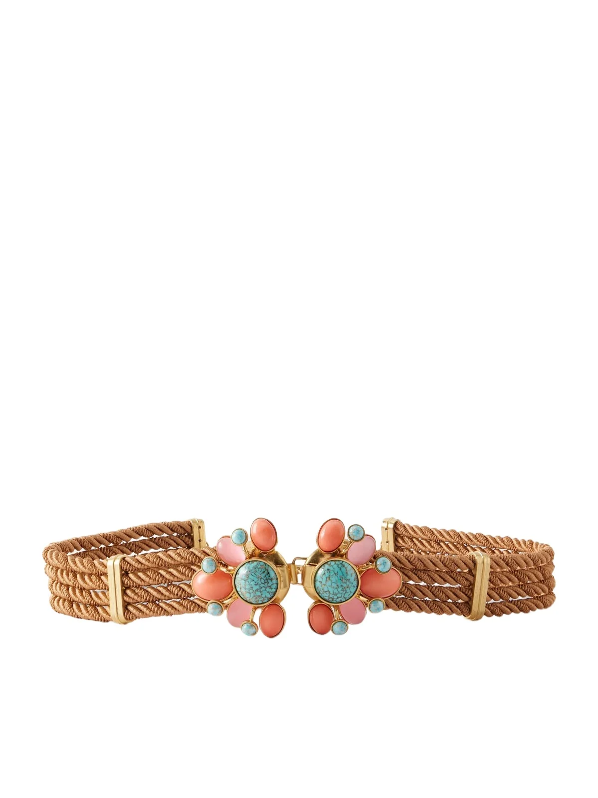 Sonia Petroff Zinnia Gold-plated, Enamel And Woven Cord Belt