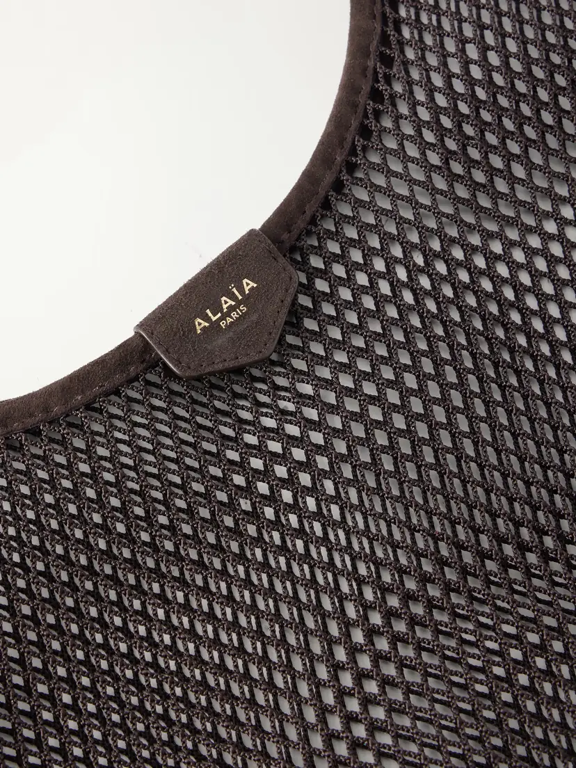 Alaïa One Piece Suede-trimmed Mesh Shoulder Bag | Thumbnail 4 Alaïa One Piece Suede-trimmed Mesh Shoulder Bag | Thumbnail 4