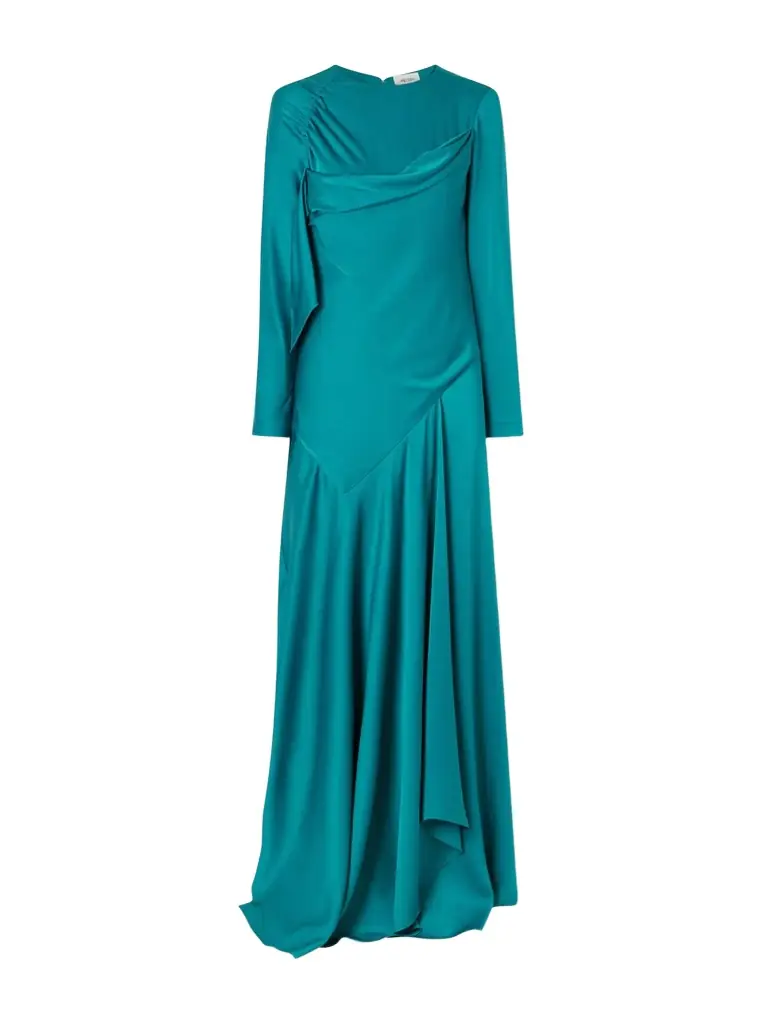 McQueen Draped Satin Gown | Image 1 McQueen Draped Satin Gown | Image 1