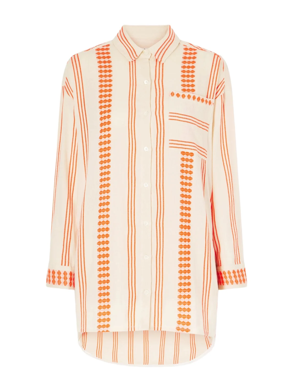 Mariam Asymmetric Striped Cotton-blend Shirt Mariam Asymmetric Striped Cotton-blend Shirt