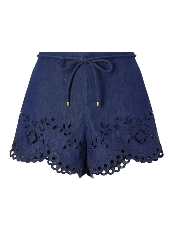 Mahon Broderie Anglaise Denim Shorts Mahon Broderie Anglaise Denim Shorts