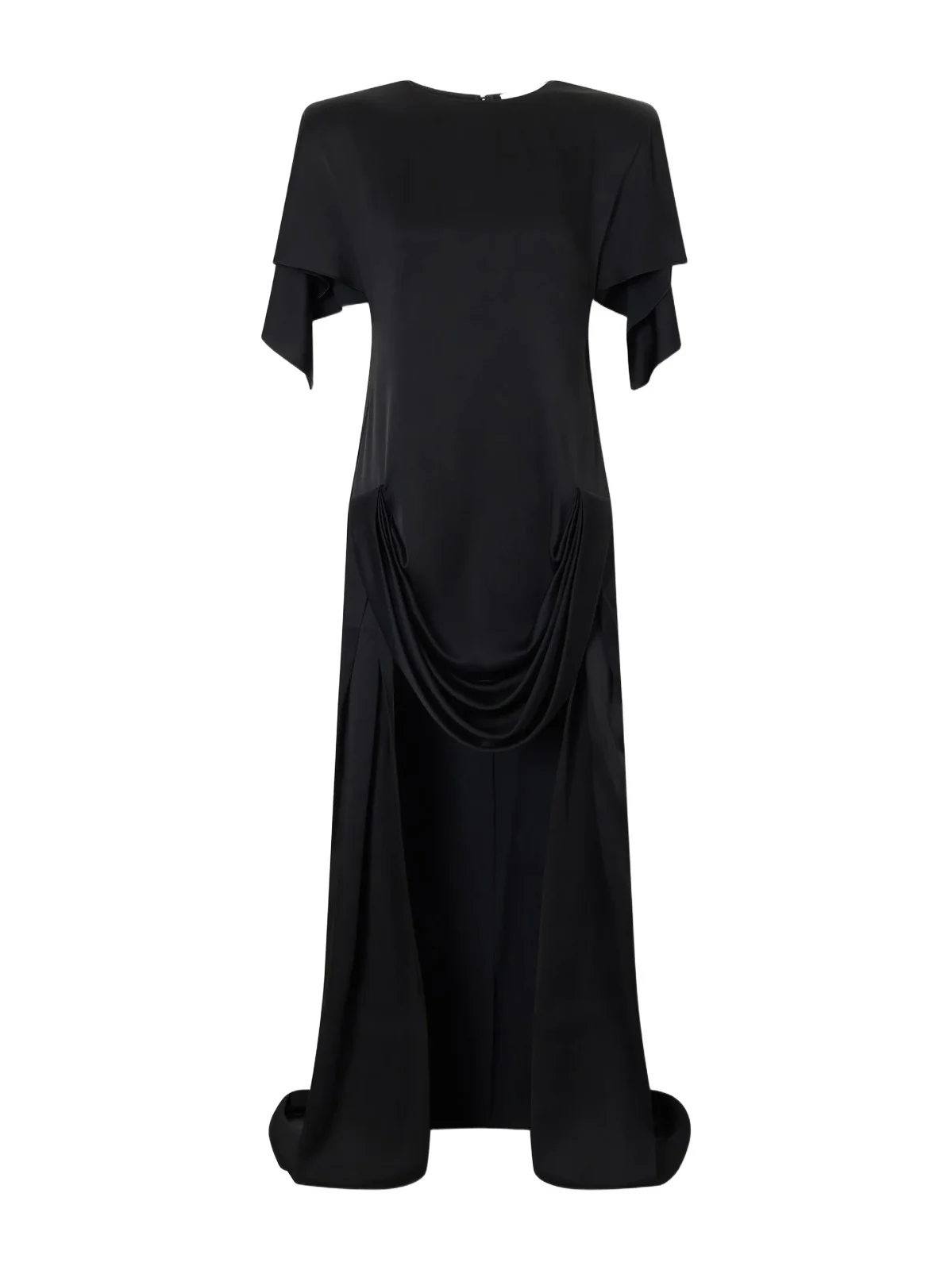 Gathered Satin Mini Dress