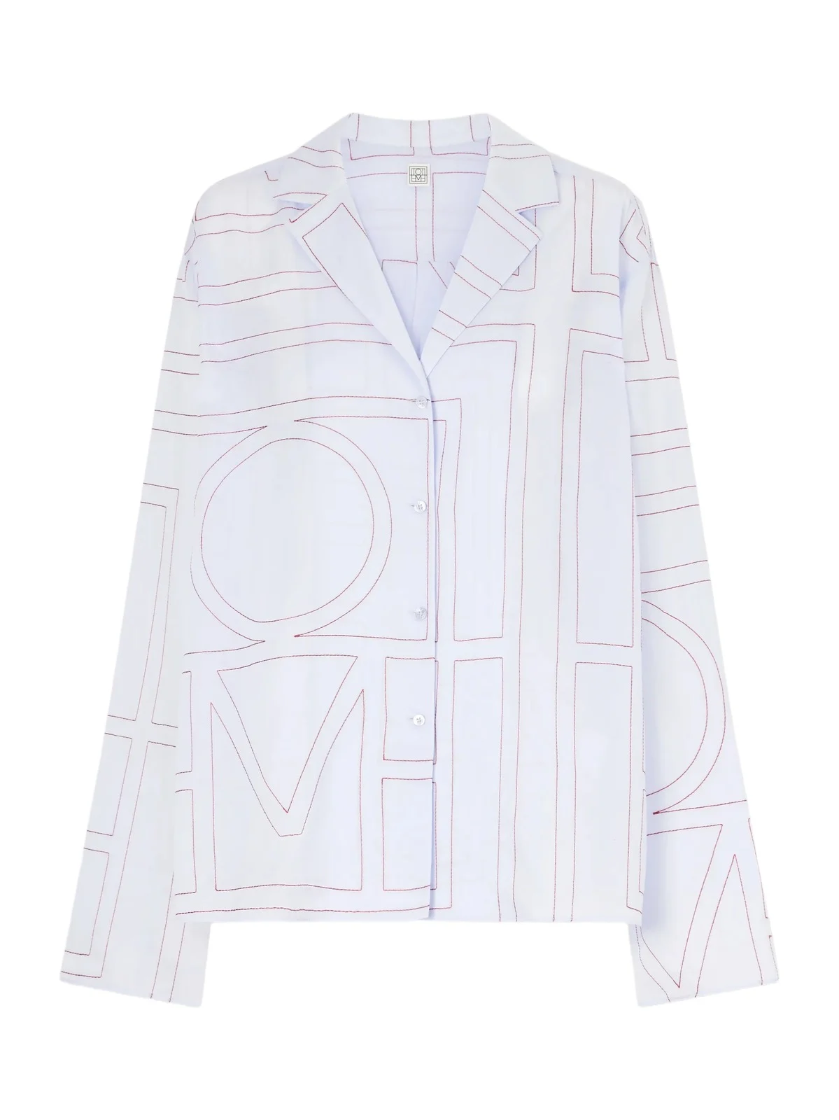 TOTEME Embroidered Cotton And Lyocell-blend Shirt - Blue