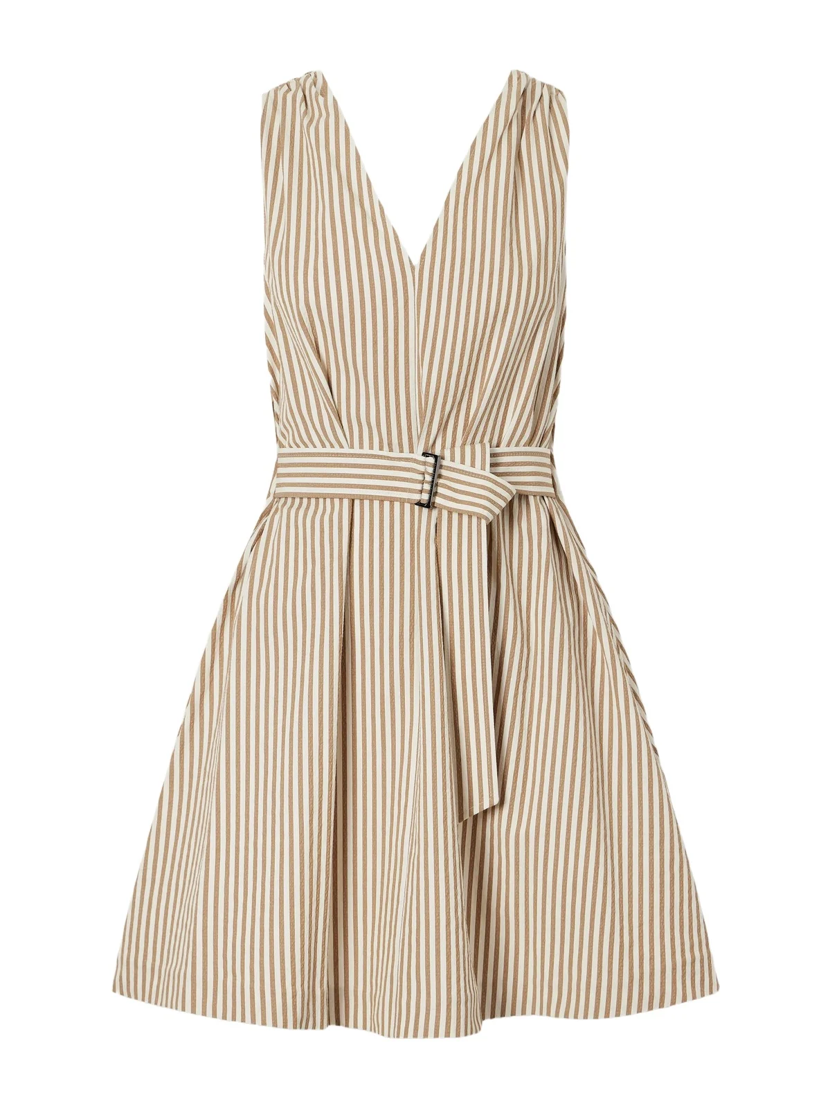Belted Seersucker Cotton-blend Mini Dress Belted Seersucker Cotton-blend Mini Dress