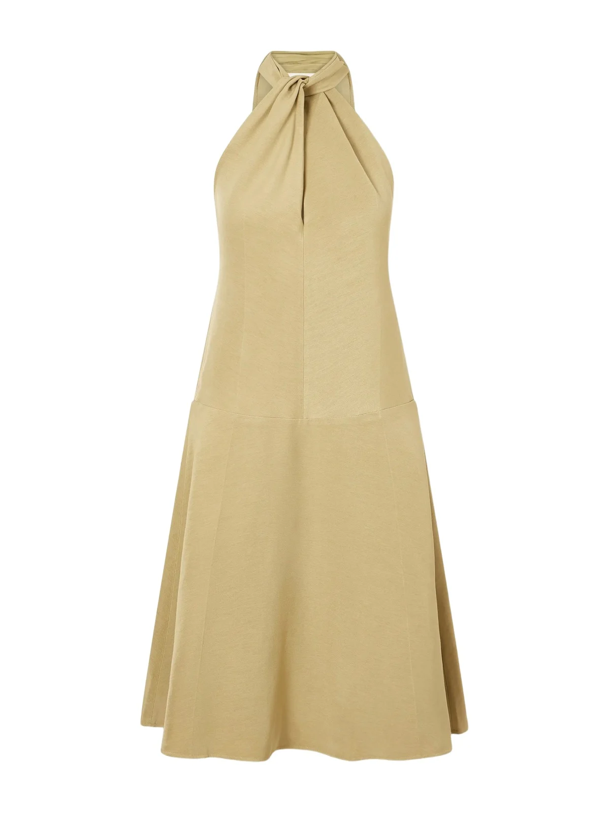 Scarf-detailed Woven Halterneck Midi Dress Scarf-detailed Woven Halterneck Midi Dress