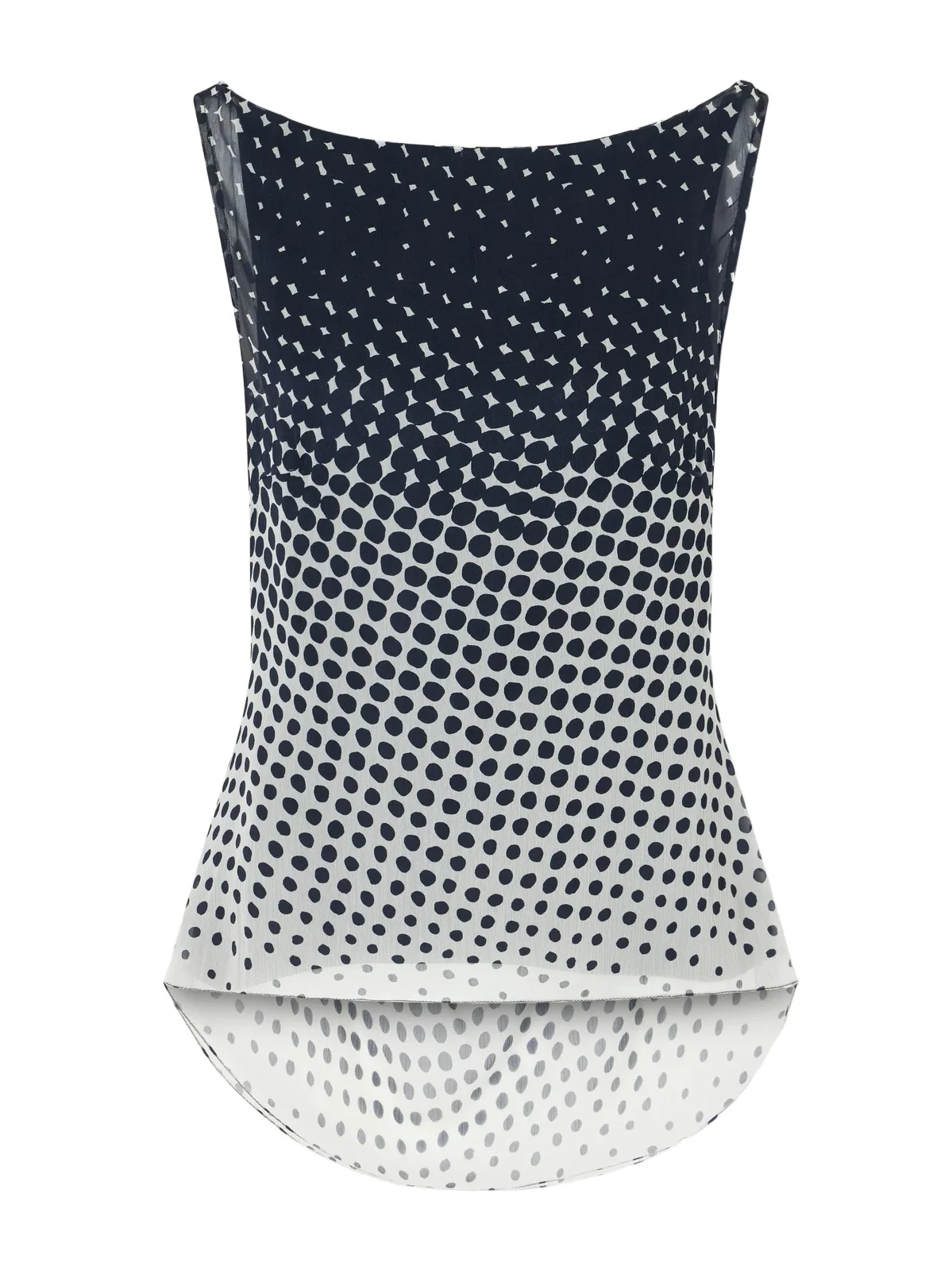 Halftone Wiggle Dot Printed Crinkled-chiffon Top