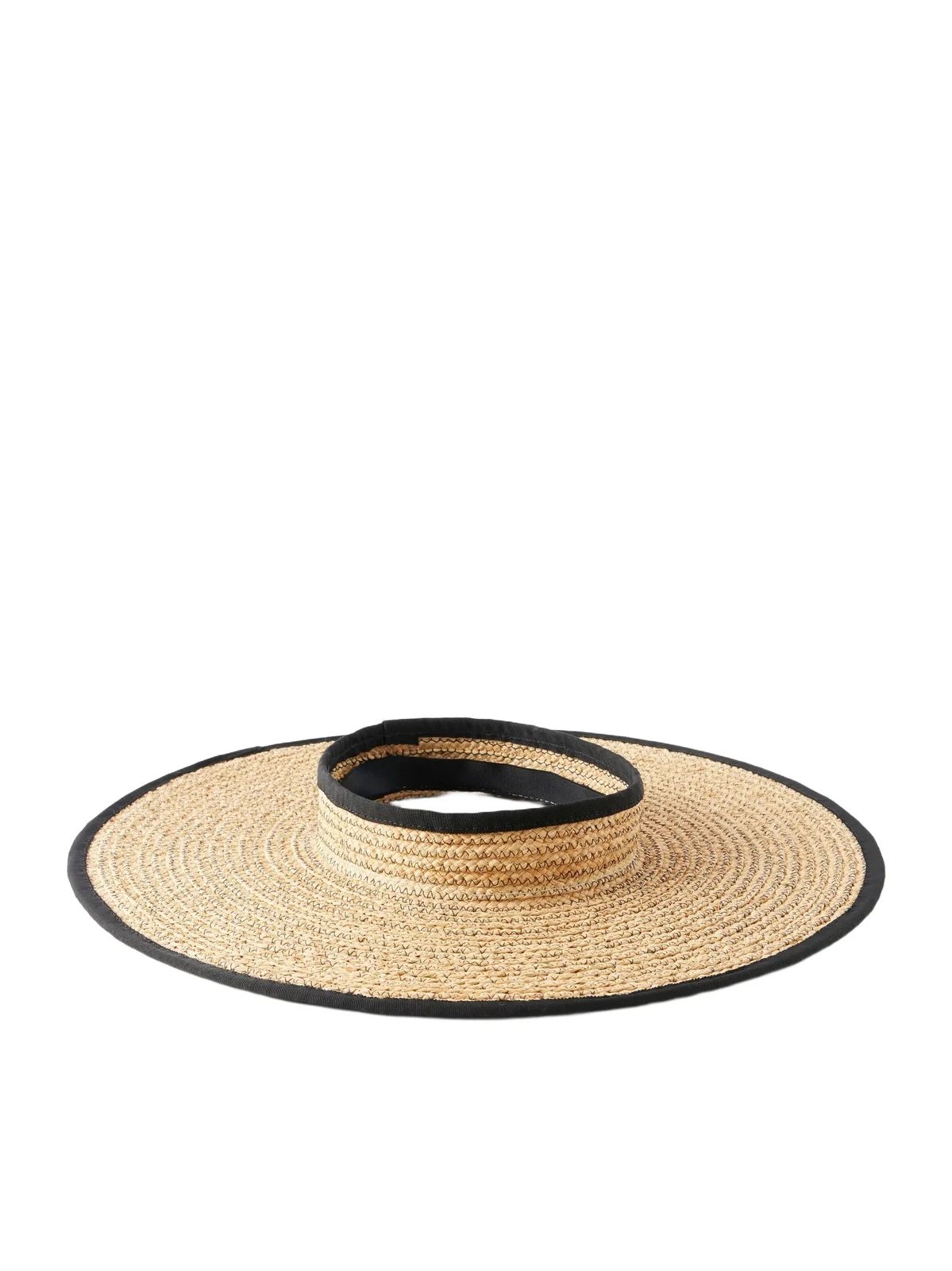 Ines Cotton-trimmed Straw Visor Ines Cotton-trimmed Straw Visor