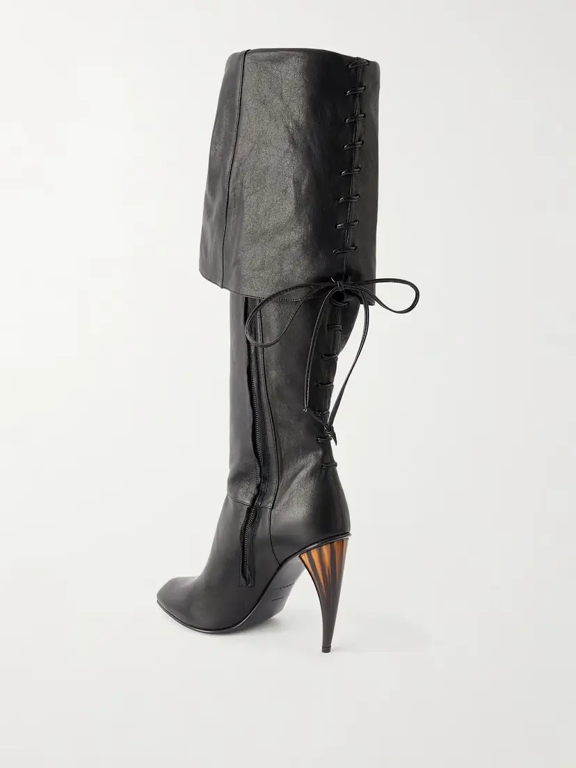 Alexander McQueen Leather Lace-up Knee-high Boots | Thumbnail 3 Alexander McQueen Leather Lace-up Knee-high Boots | Thumbnail 3