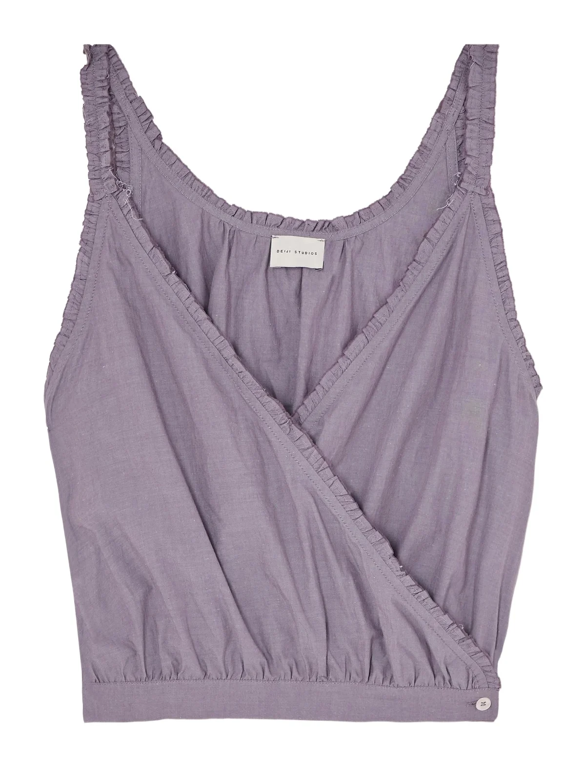 Overlie Frayed Wrap-effect Organic Cotton Camisole Overlie Frayed Wrap-effect Organic Cotton Camisole