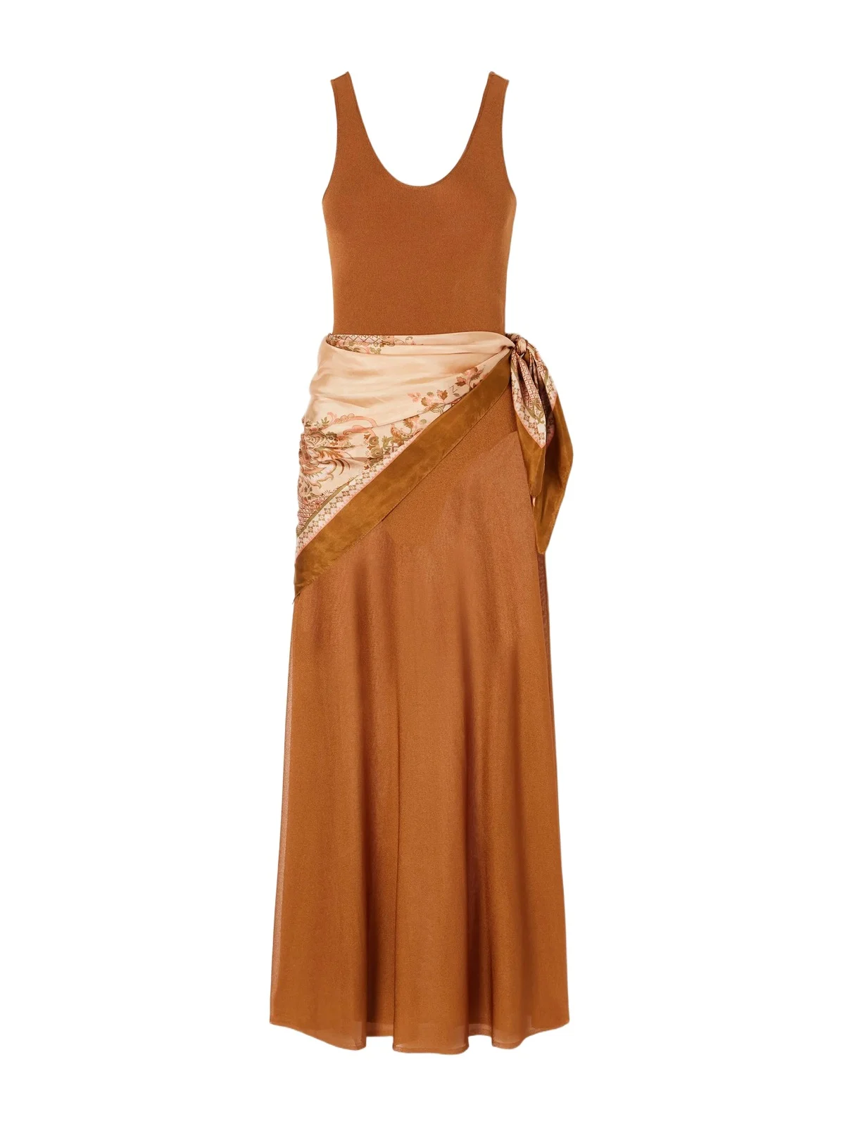 Aster Scarf Mesh Maxi Dress