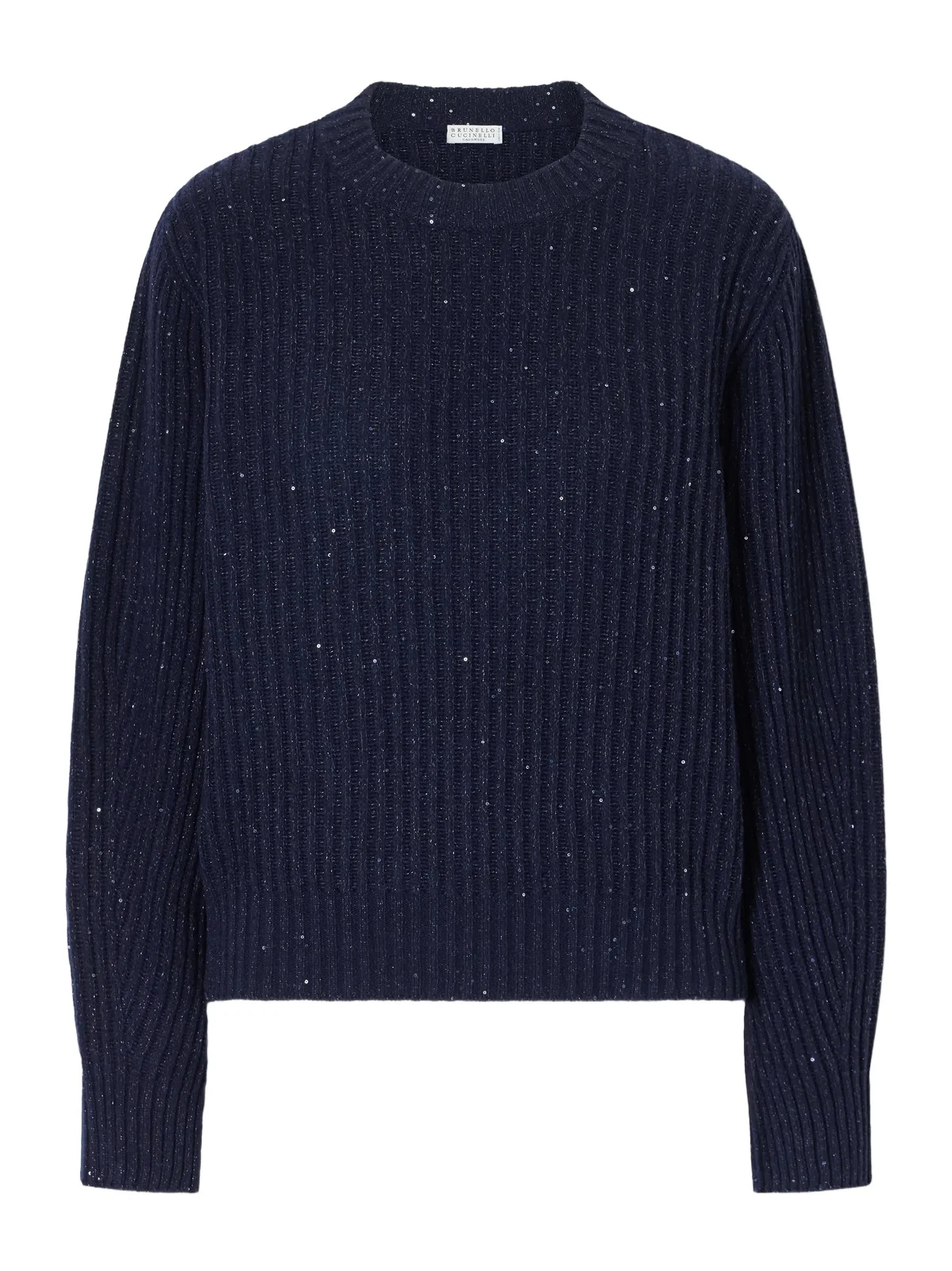 Sequin-trimmed Ribbed-knit Sweater