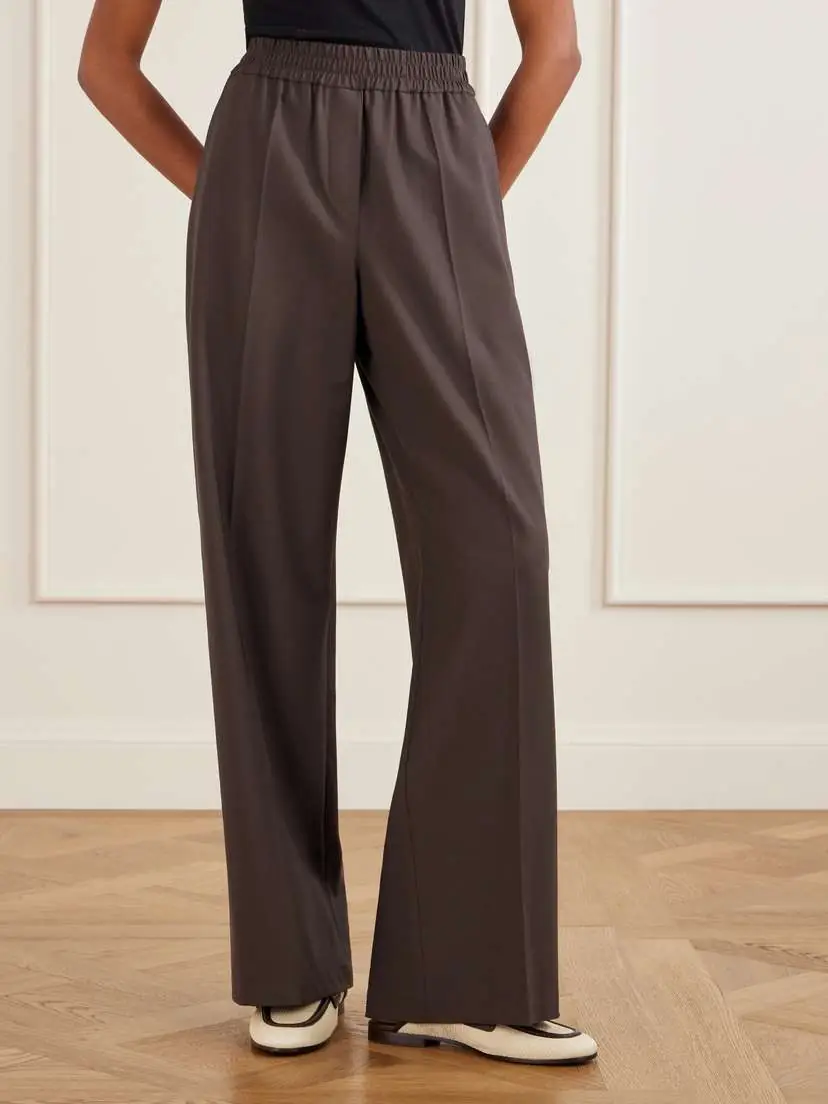 Brunello Cucinelli Wide-leg Wool-blend Pants | Thumbnail 3
