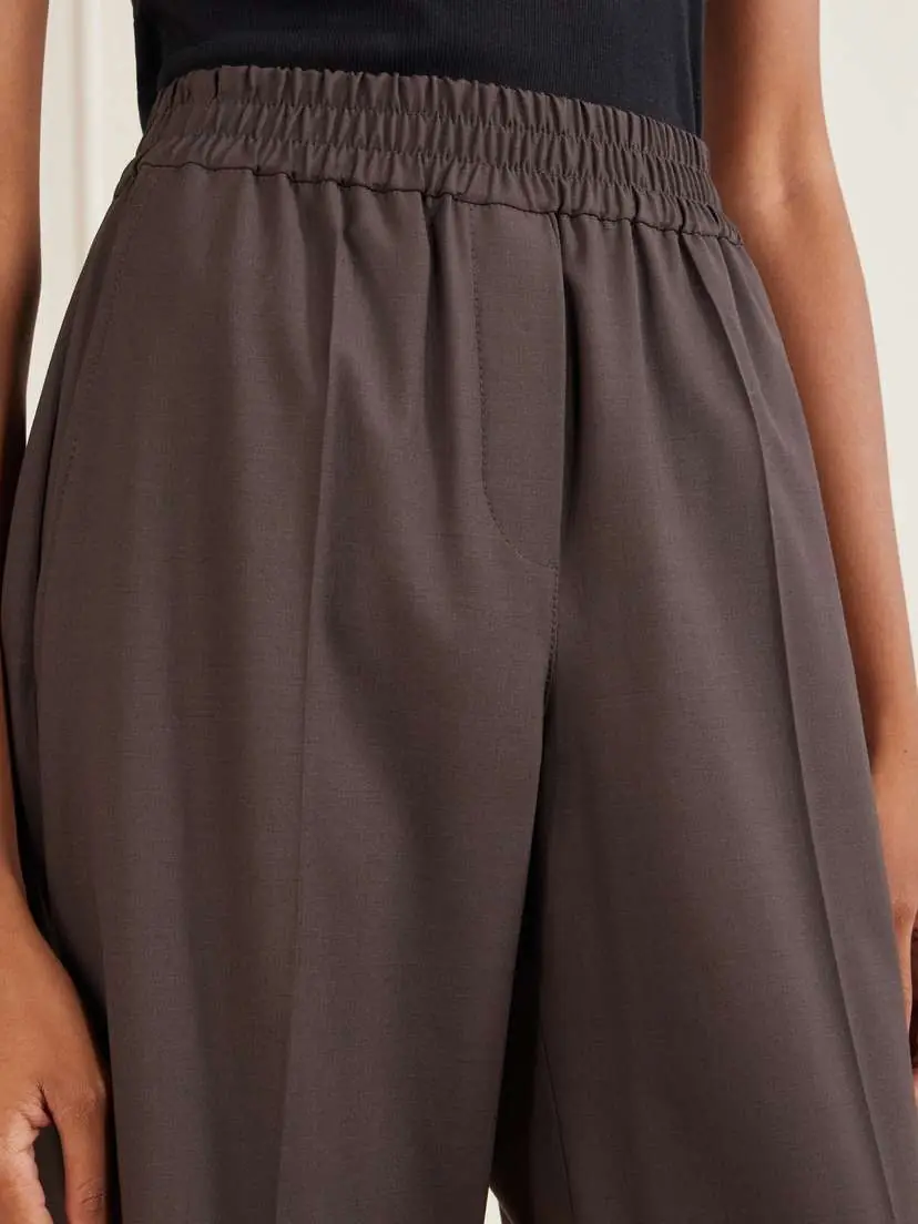 Brunello Cucinelli Wide-leg Wool-blend Pants | Thumbnail 5