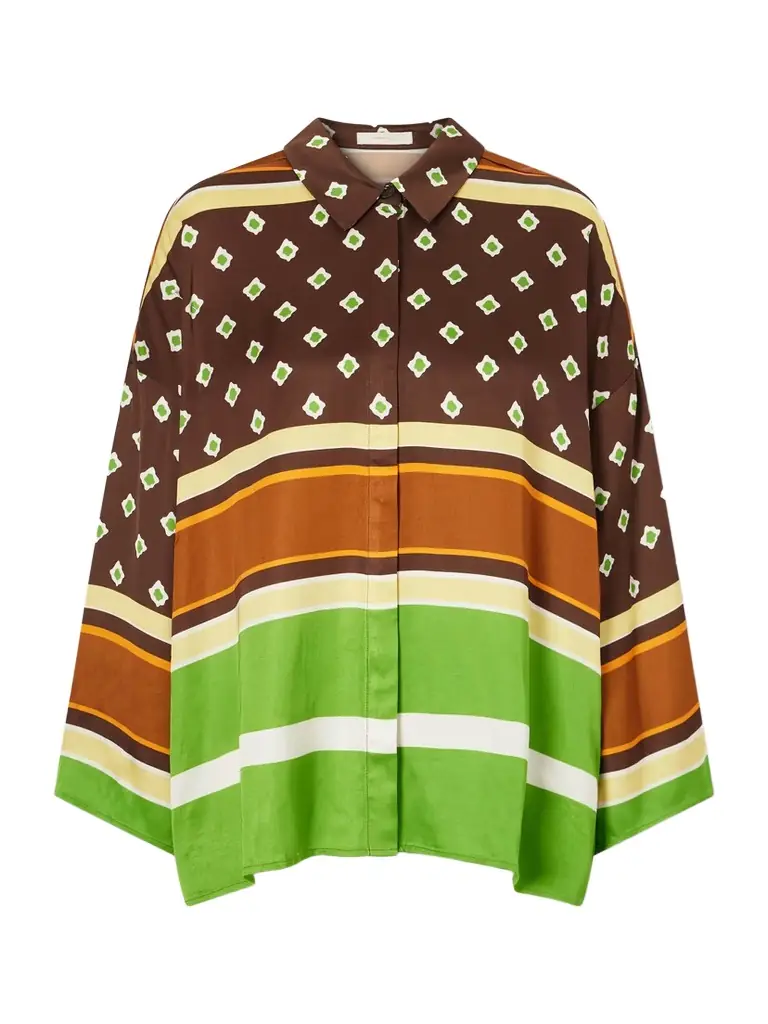 Faithfull Cora Printed Satin Shirt | Image 1 Faithfull Cora Printed Satin Shirt | Image 1