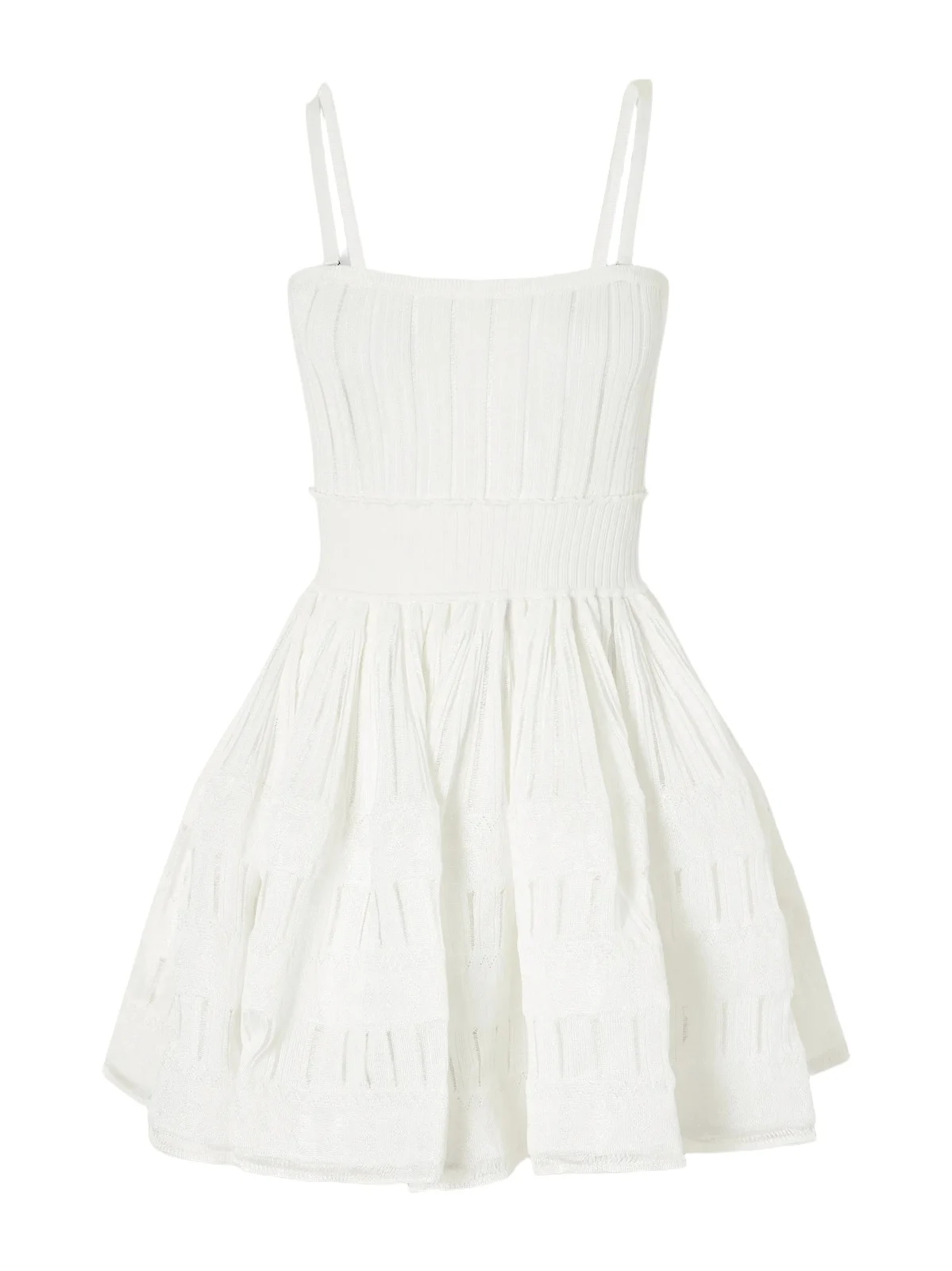 Tiered Pointelle-knit Mini Dress Tiered Pointelle-knit Mini Dress