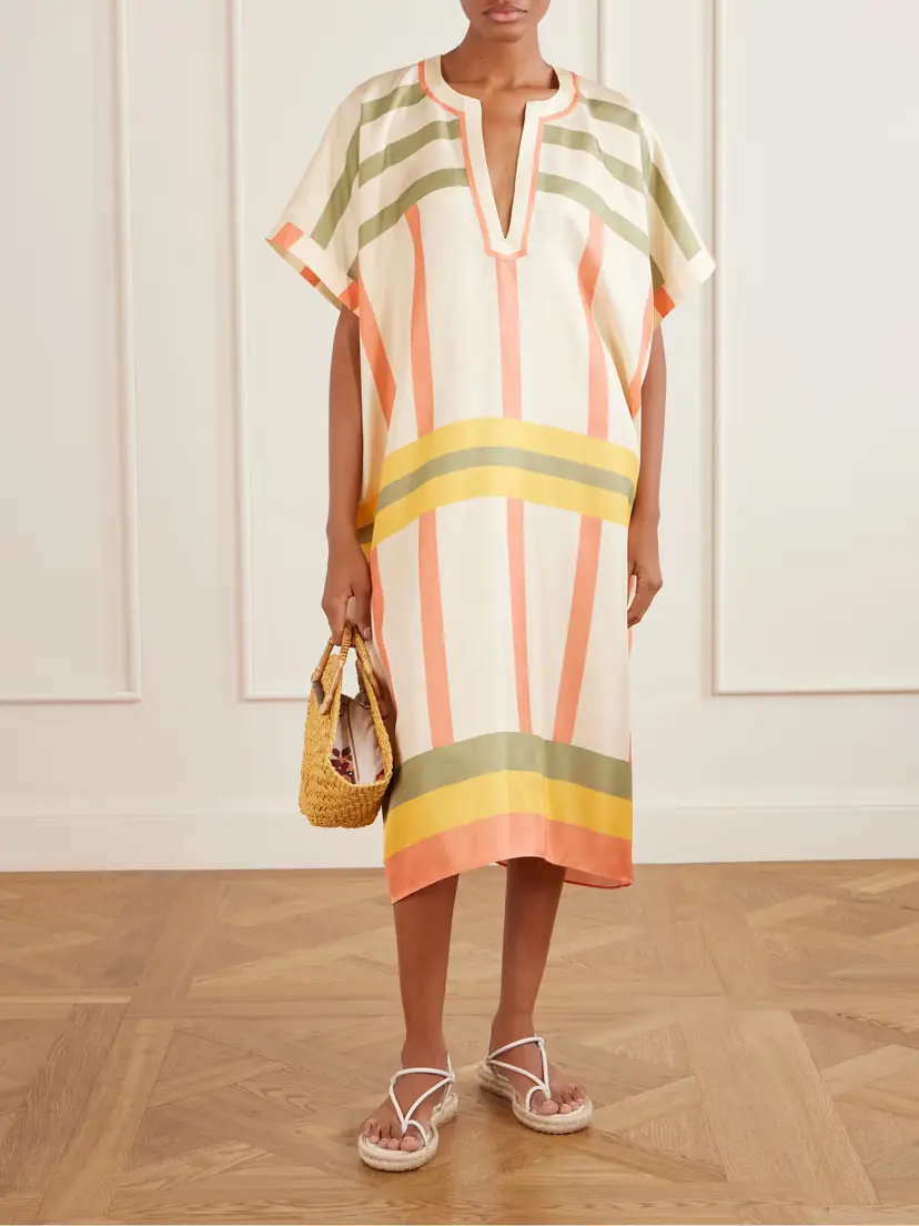 Eres Berlingot Printed Silk-twill Kaftan | Thumbnail 2 Eres Berlingot Printed Silk-twill Kaftan | Thumbnail 2